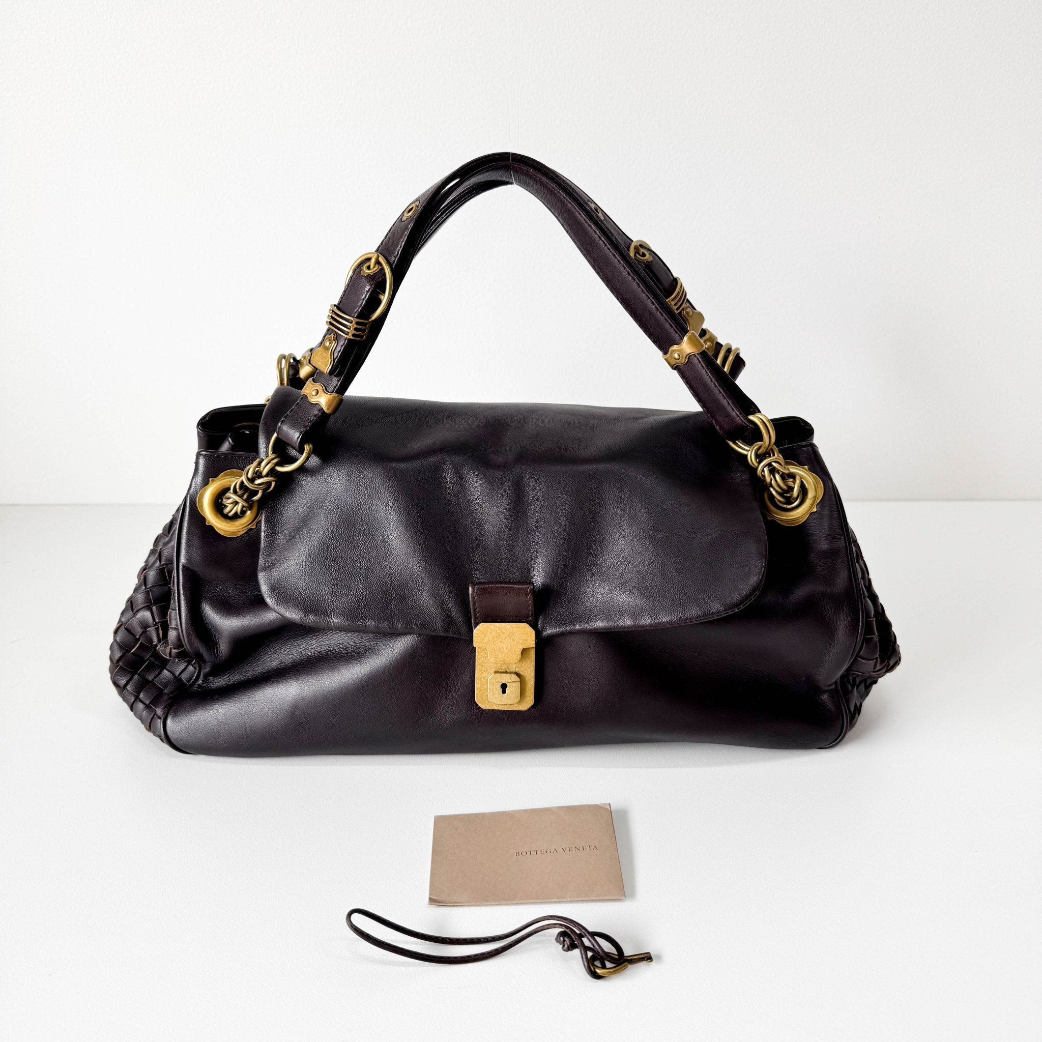 BOTTEGA VENETA Brown Leather Intrecciato Shoulder Bag, in , Sold by HIVE PRELOVED - Shoulder Bags, ,