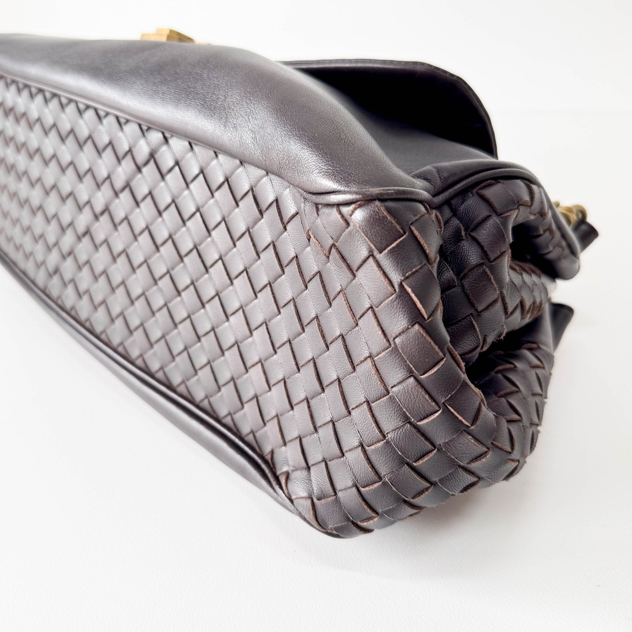 BOTTEGA VENETA Brown Leather Intrecciato Shoulder Bag, in , Sold by HIVE PRELOVED - Shoulder Bags, ,