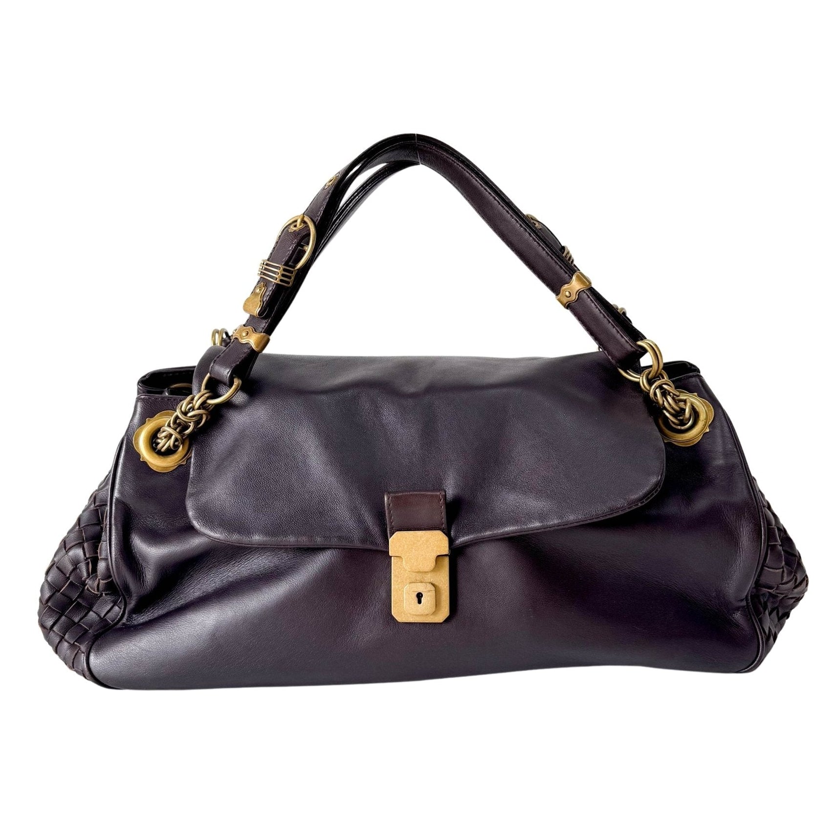 BOTTEGA VENETA Brown Leather Intrecciato Shoulder Bag, in , Sold by HIVE PRELOVED - Shoulder Bags, ,