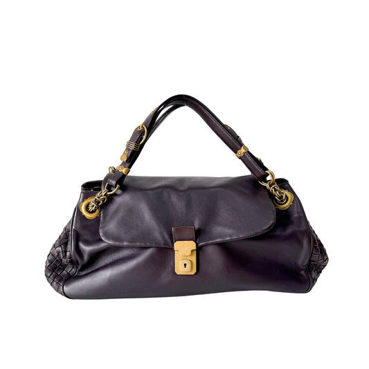 BOTTEGA VENETA Brown Leather Intrecciato Shoulder Bag, in , Sold by HIVE PRELOVED - Shoulder Bags, ,