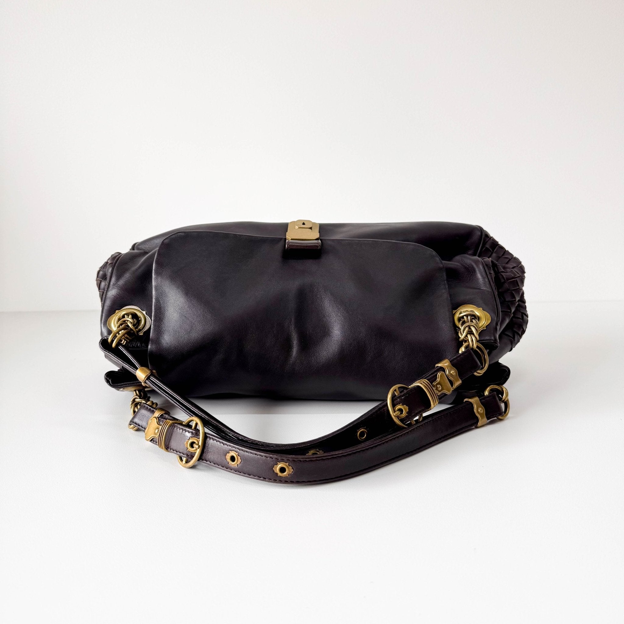 BOTTEGA VENETA Brown Leather Intrecciato Shoulder Bag, in , Sold by HIVE PRELOVED - Shoulder Bags, ,