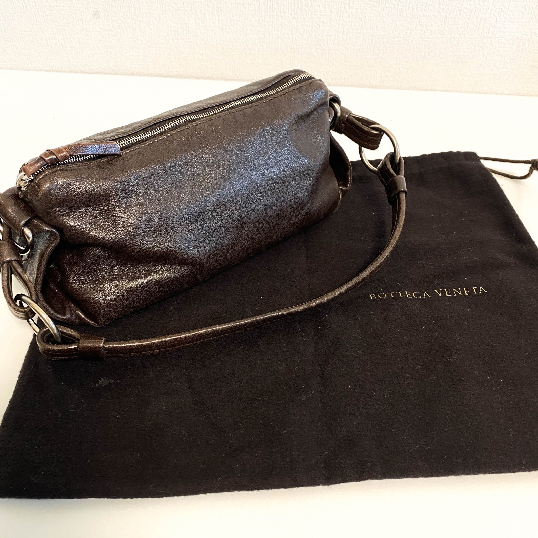 BOTTEGA VENETA Brown Leather Shoulder Bag, in , Sold by HIVE PRELOVED - Shoulder Bags, ,