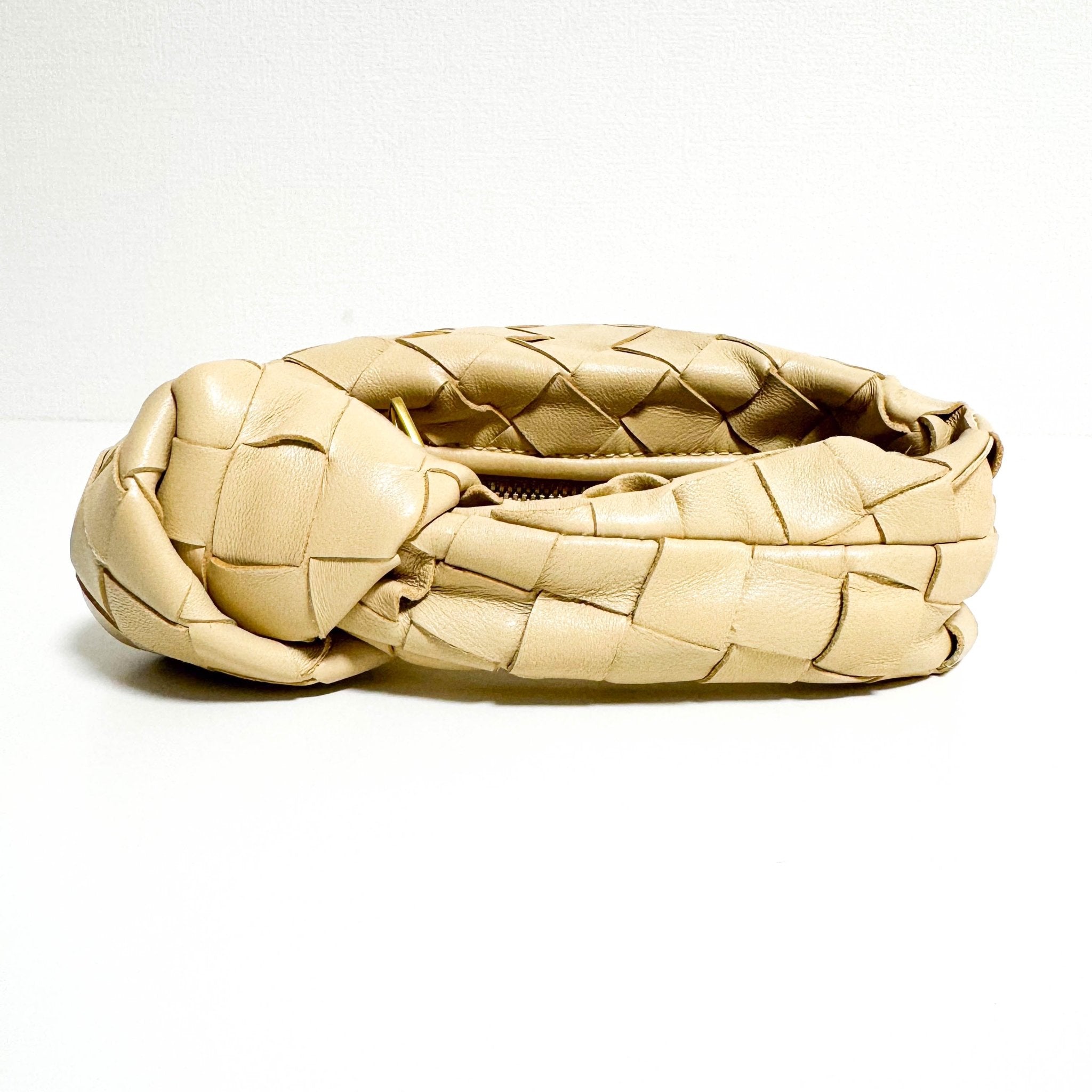 BOTTEGA VENETA Candy Jodie Intreciatto Leather Mini Bag Ivory Beige, in , Sold by HIVE PRELOVED - Handle Bags, Mini bags,