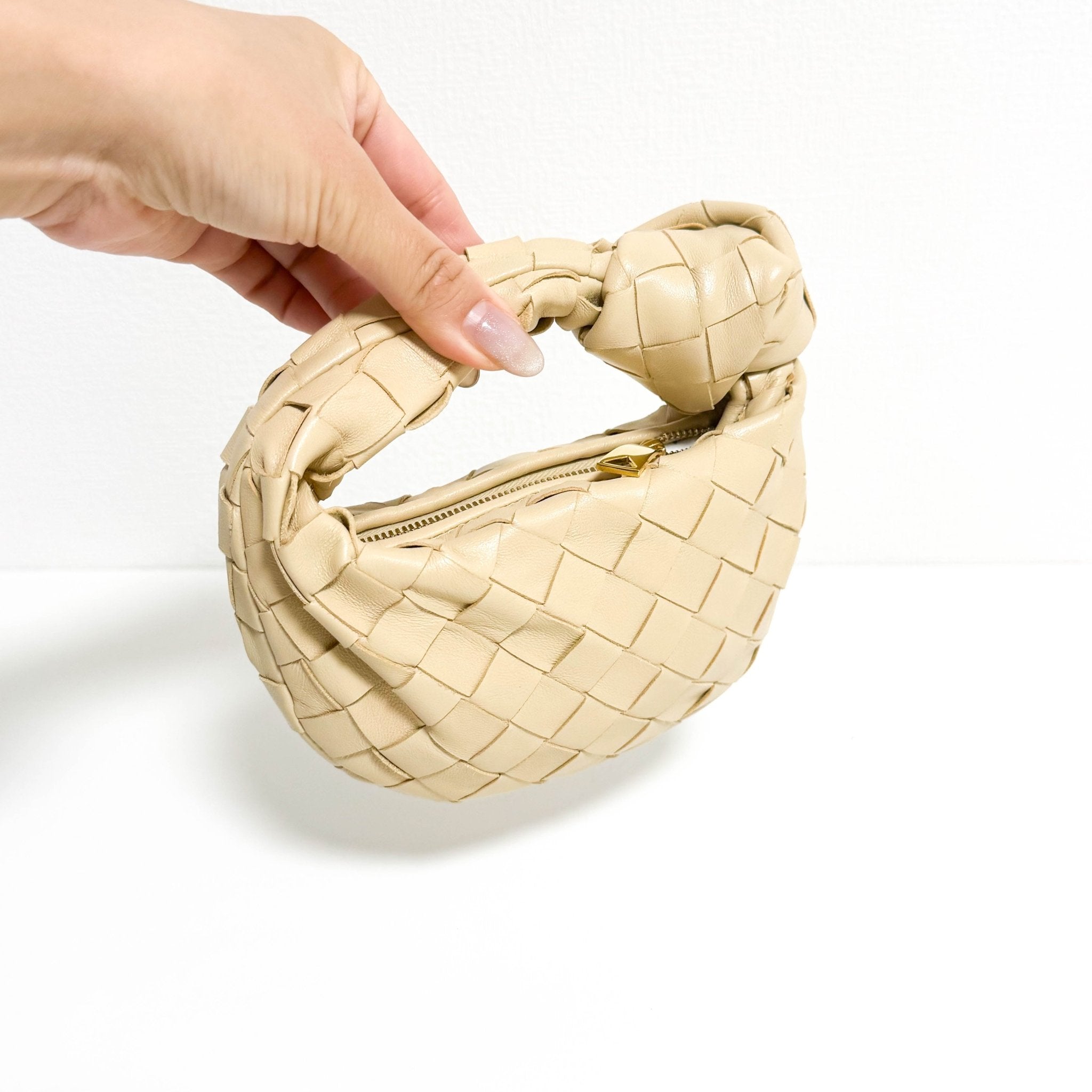 BOTTEGA VENETA Candy Jodie Intreciatto Leather Mini Bag Ivory Beige, in , Sold by HIVE PRELOVED - Handle Bags, Mini bags,