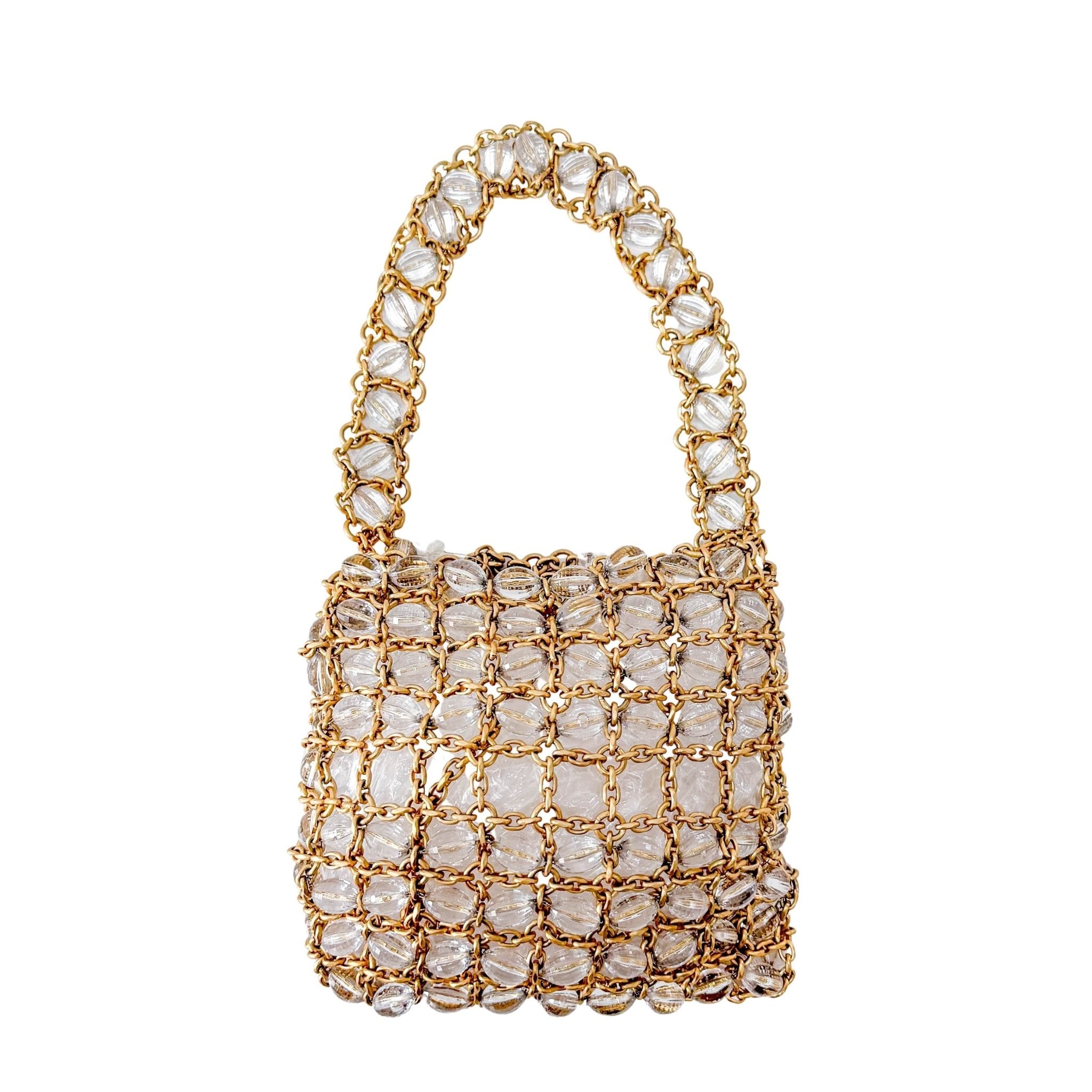 BOTTEGA VENETA Gold Chain & Crystal Beads Exquisite Purse, in , Sold by HIVE PRELOVED - Purses / Wallets, ,