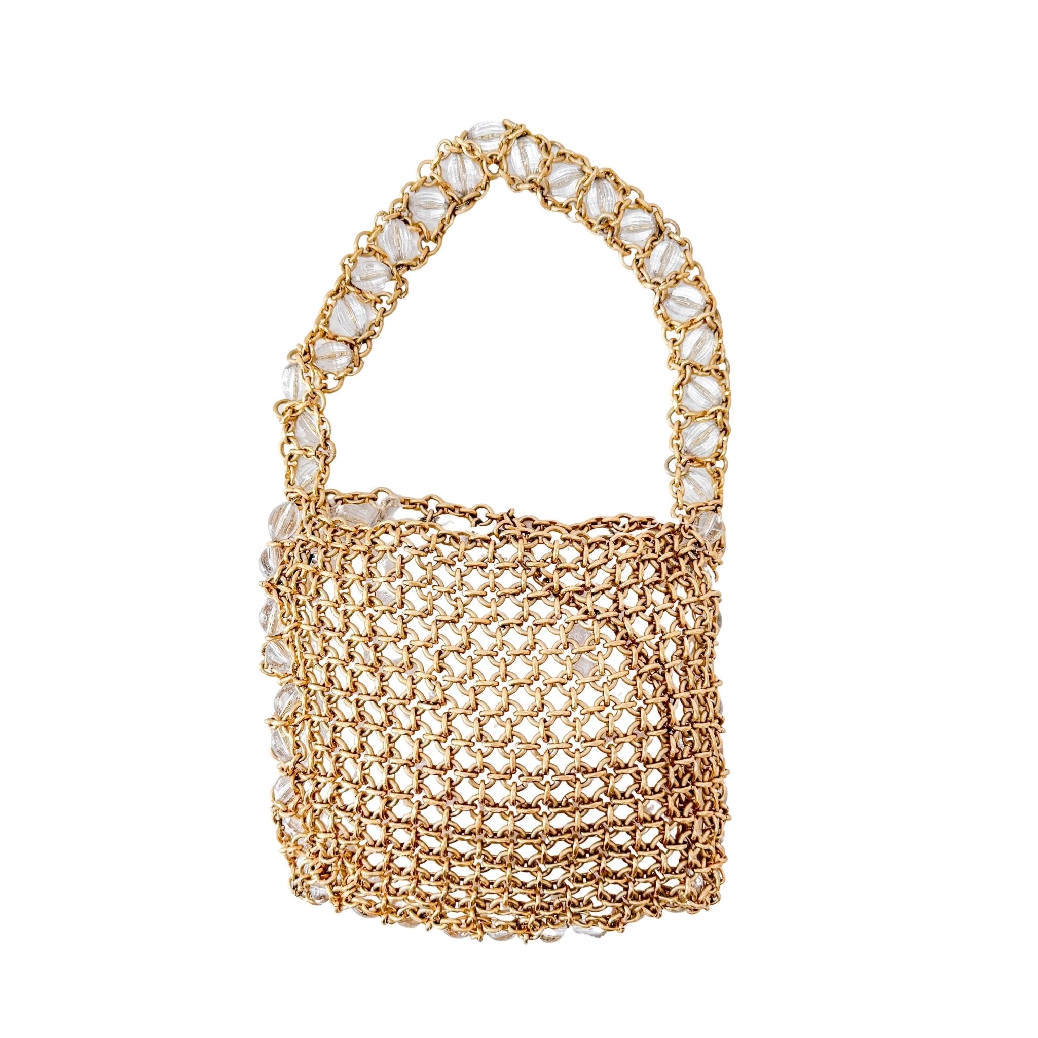 BOTTEGA VENETA Gold Chain & Crystal Beads Exquisite Purse, in , Sold by HIVE PRELOVED - Purses / Wallets, ,