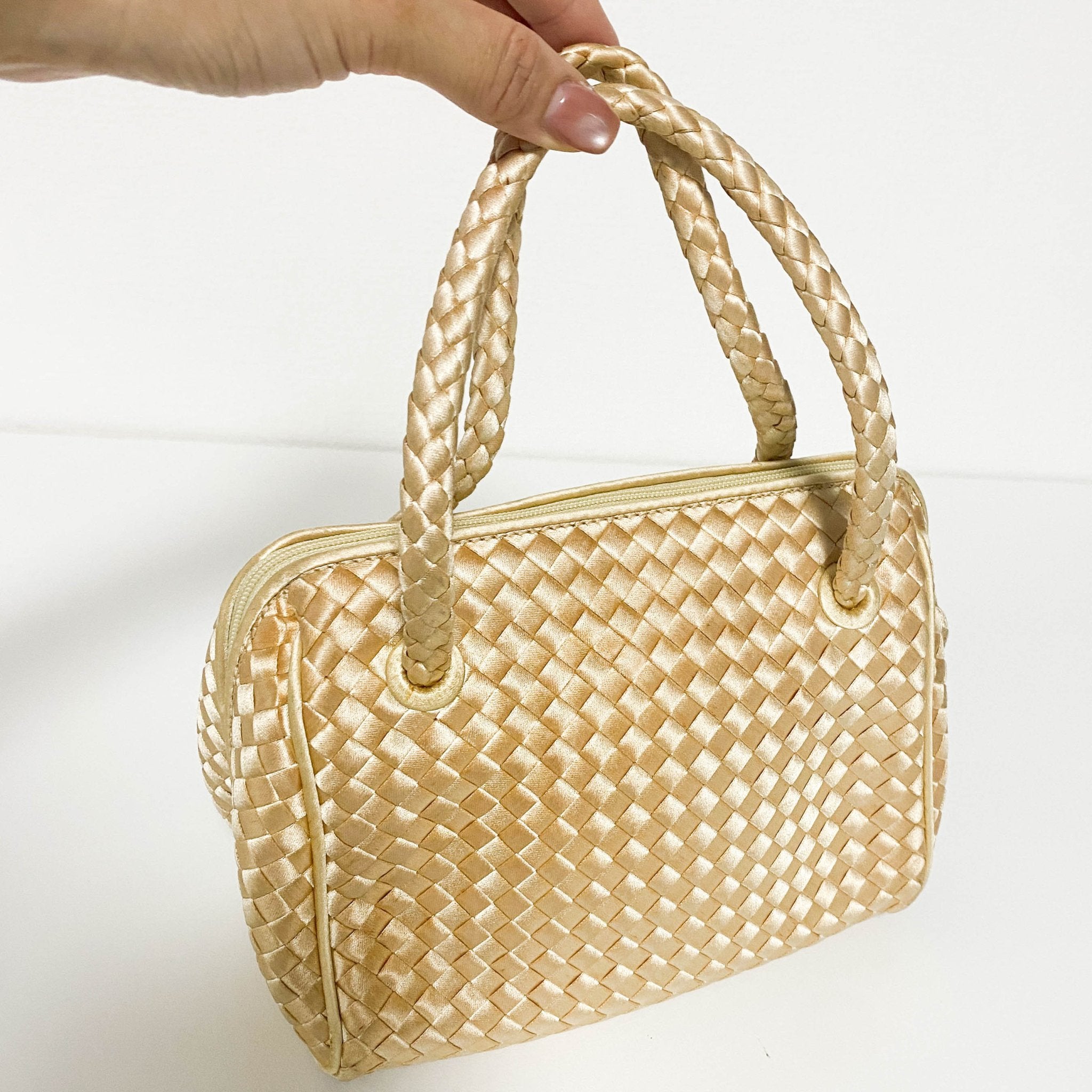 BOTTEGA VENETA Gold Intrecciato Leather Mini Shoulder / Crossbody Bag, in , Sold by HIVE PRELOVED - Handle Bags, ,