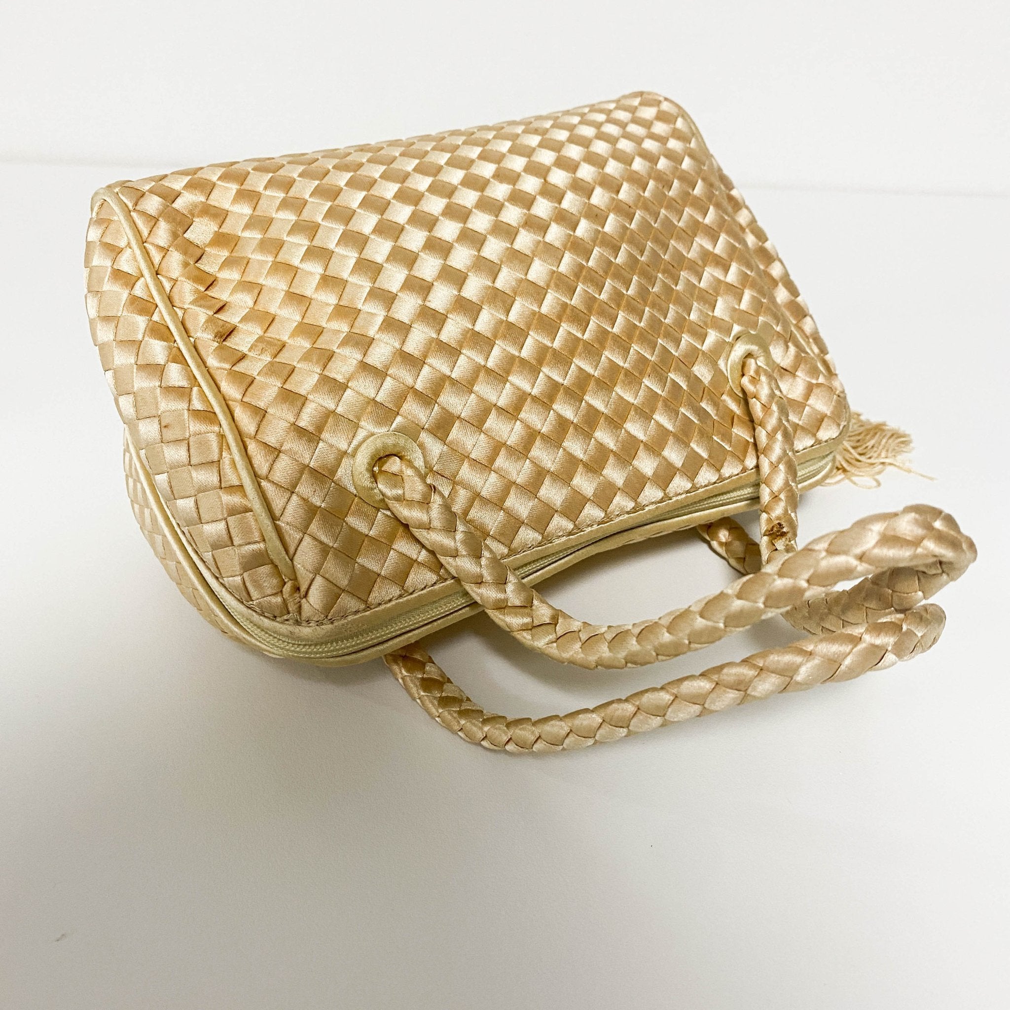 BOTTEGA VENETA Gold Intrecciato Leather Mini Shoulder / Crossbody Bag, in , Sold by HIVE PRELOVED - Handle Bags, ,