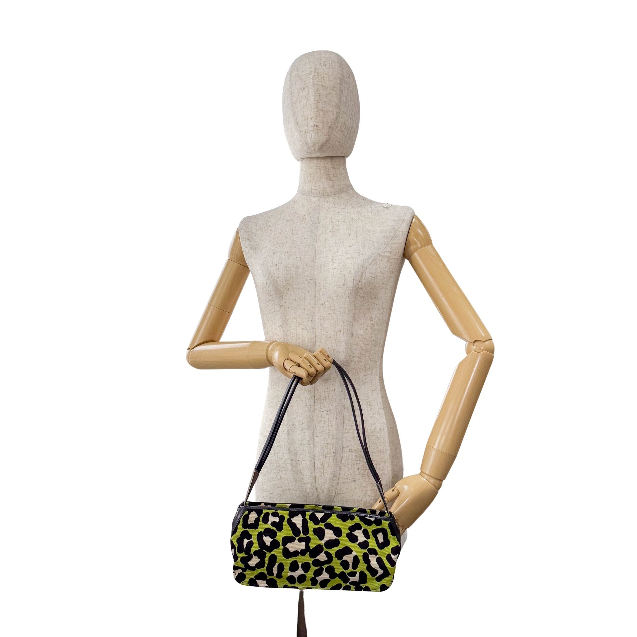 BOTTEGA VENETA Green Leopard Canvas Shoulder Bag, in , Sold by HIVE PRELOVED - Shoulder Bags, ,