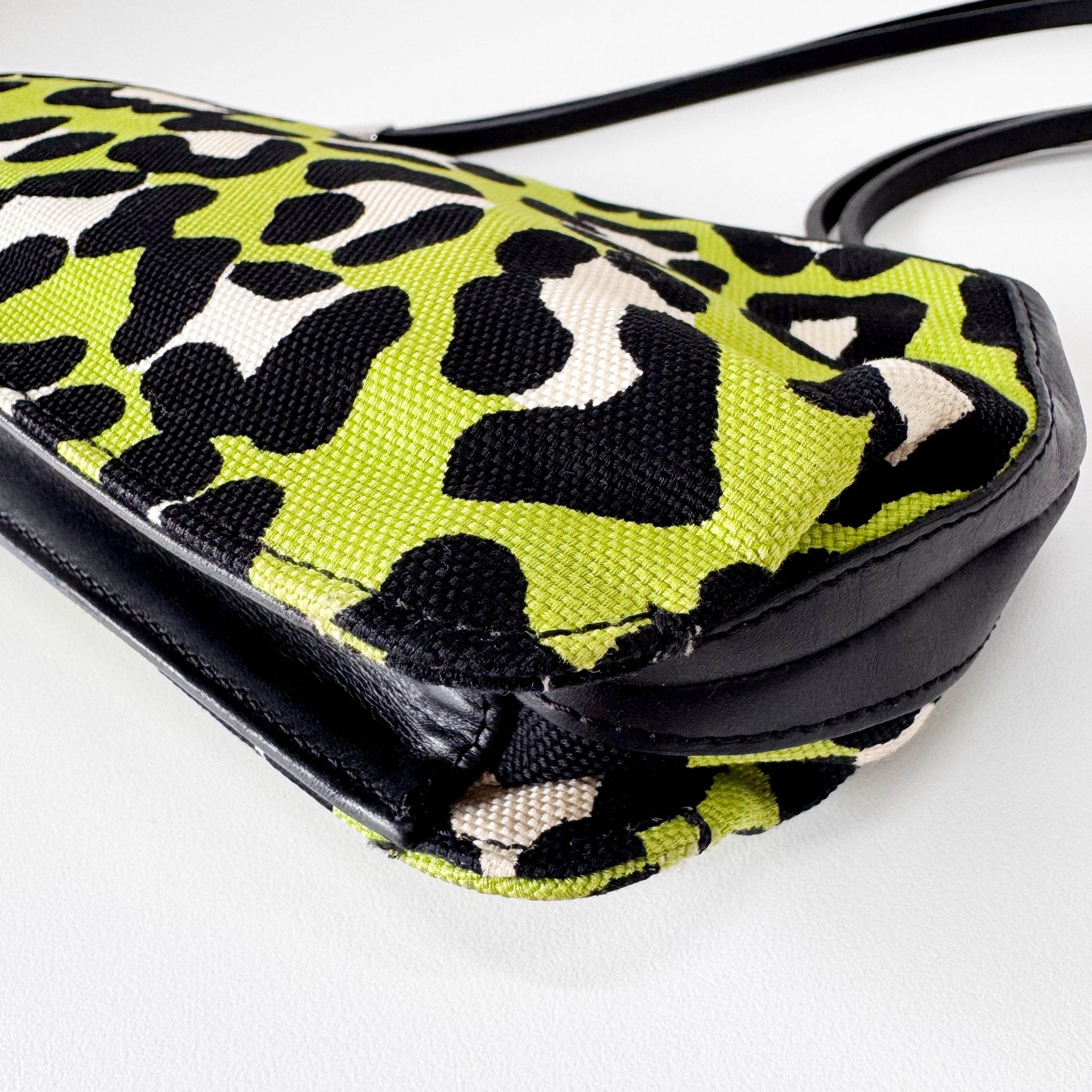 BOTTEGA VENETA Green Leopard Canvas Shoulder Bag, in , Sold by HIVE PRELOVED - Shoulder Bags, ,