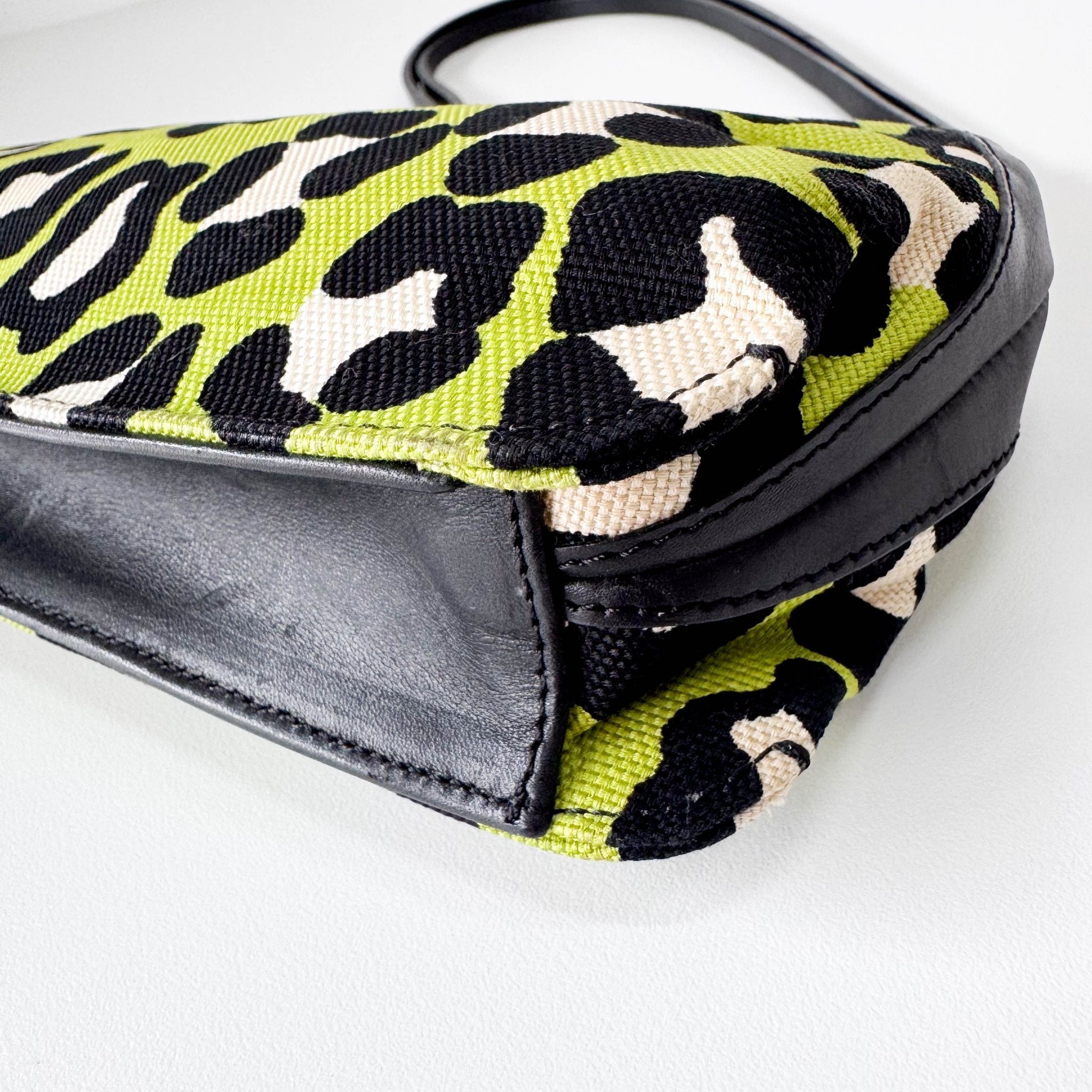 BOTTEGA VENETA Green Leopard Canvas Shoulder Bag, in , Sold by HIVE PRELOVED - Shoulder Bags, ,