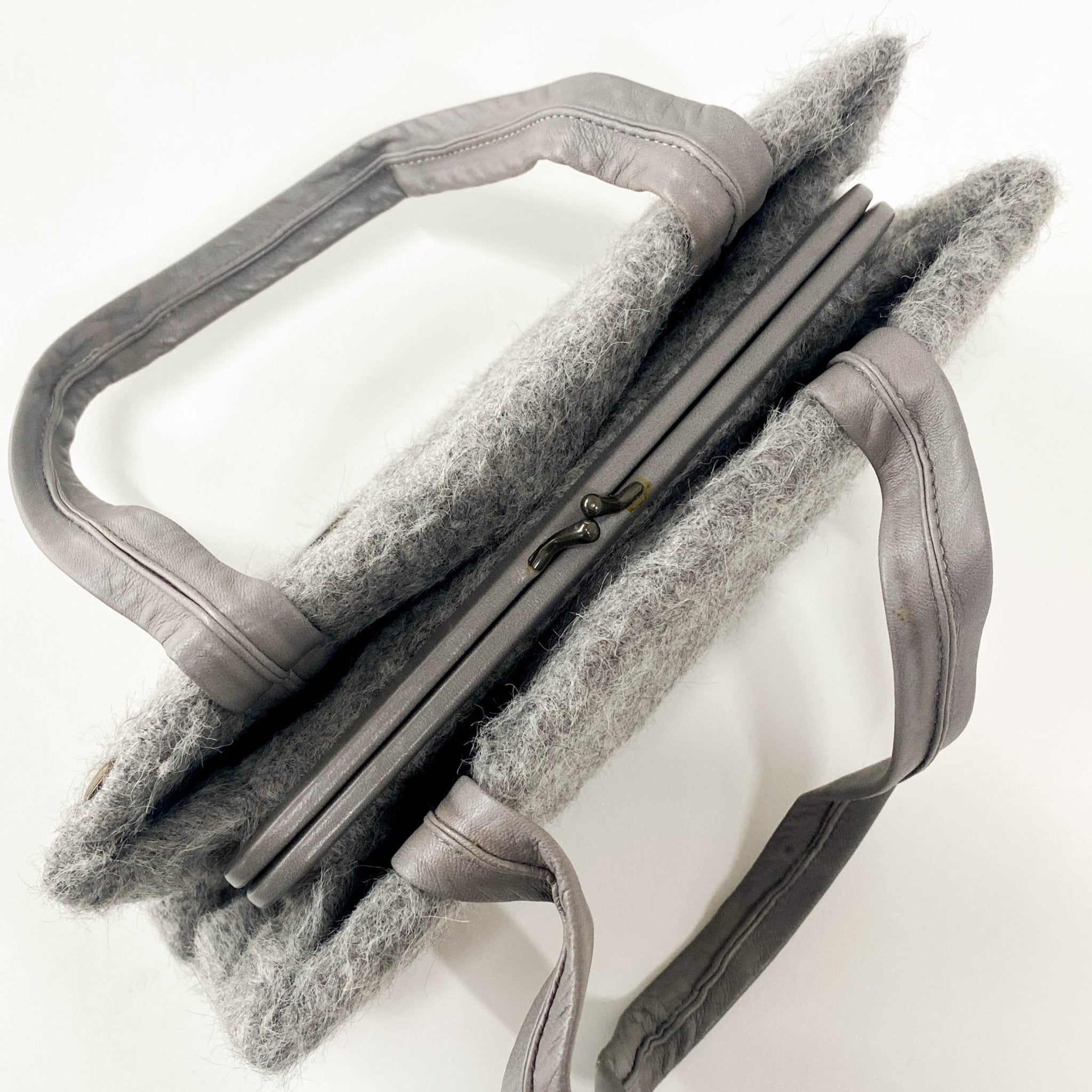 BOTTEGA VENETA Grey Wool & Calf Clochet Shoulder Bag, in , Sold by HIVE PRELOVED - Shoulder Bags, ,