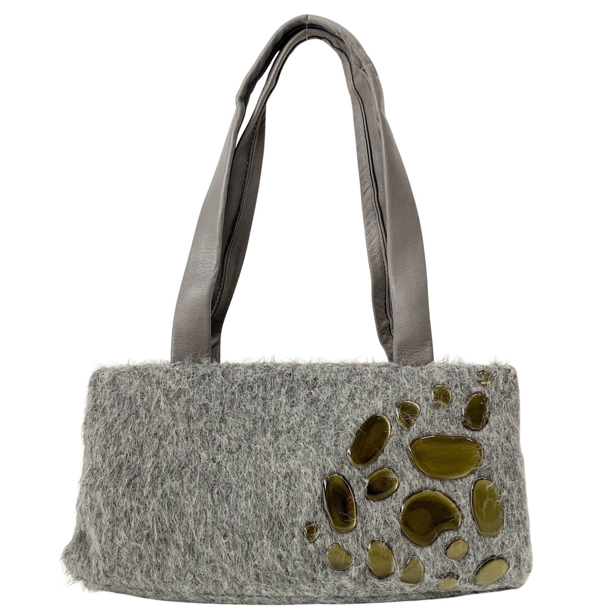 BOTTEGA VENETA Grey Wool & Calf Clochet Shoulder Bag, in , Sold by HIVE PRELOVED - Shoulder Bags, ,