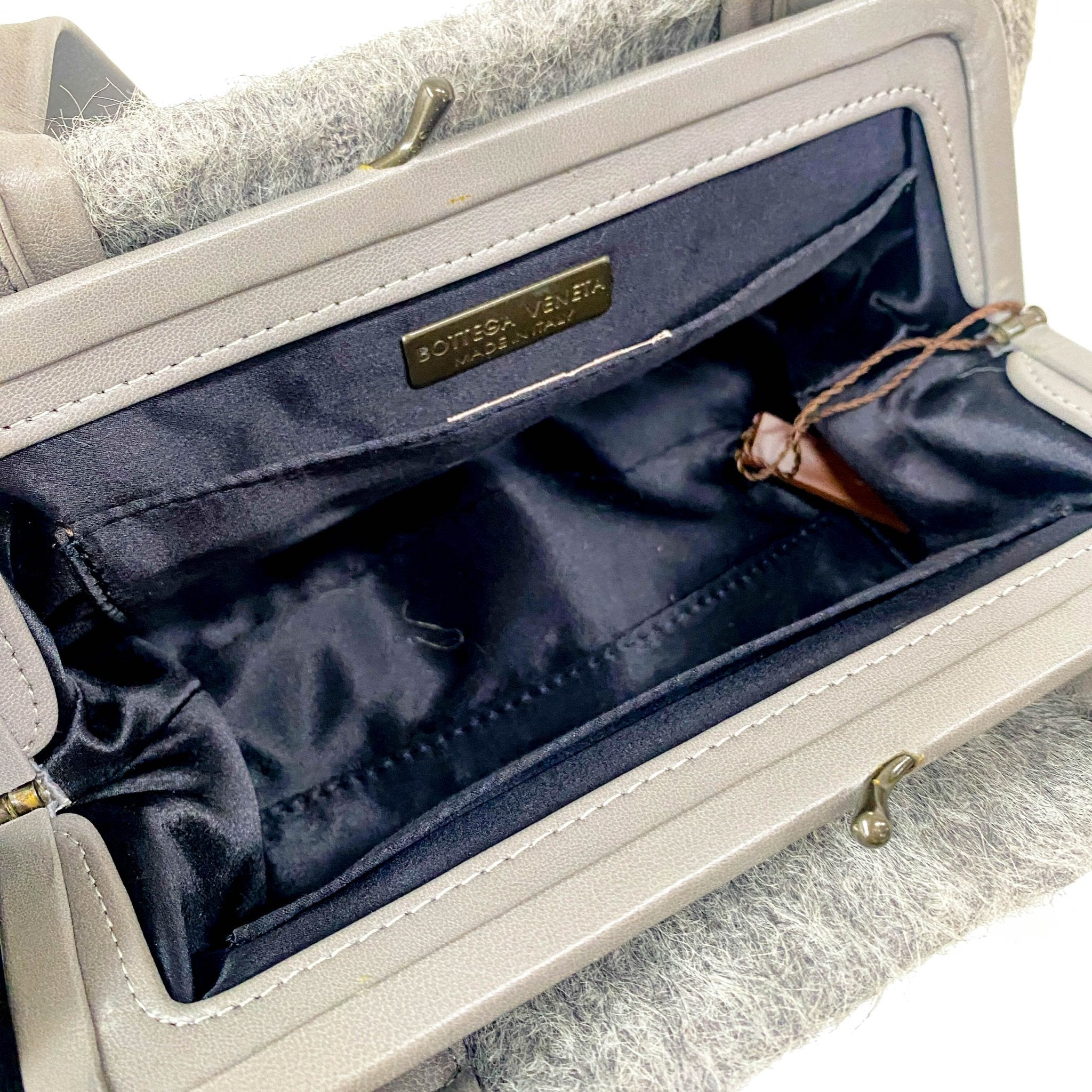 BOTTEGA VENETA Grey Wool & Calf Clochet Shoulder Bag, in , Sold by HIVE PRELOVED - Shoulder Bags, ,