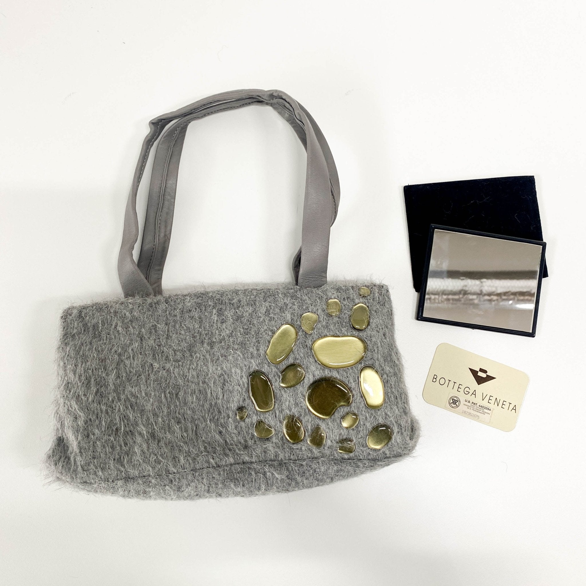 BOTTEGA VENETA Grey Wool & Calf Clochet Shoulder Bag, in , Sold by HIVE PRELOVED - Shoulder Bags, ,