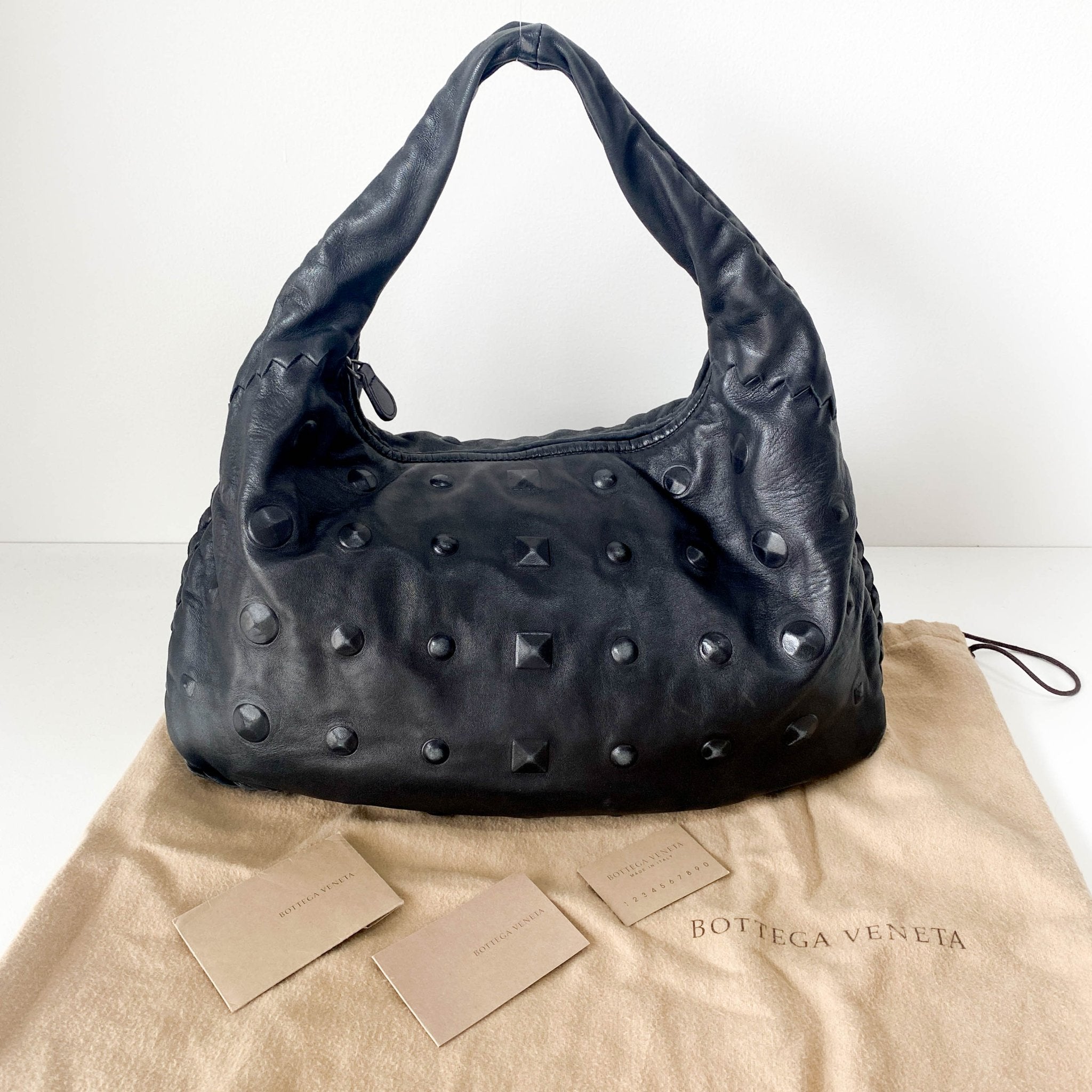 BOTTEGA VENETA Hobo Studded Leather Shoulder Bag, in , Sold by HIVE PRELOVED - Shoulder Bags, ,