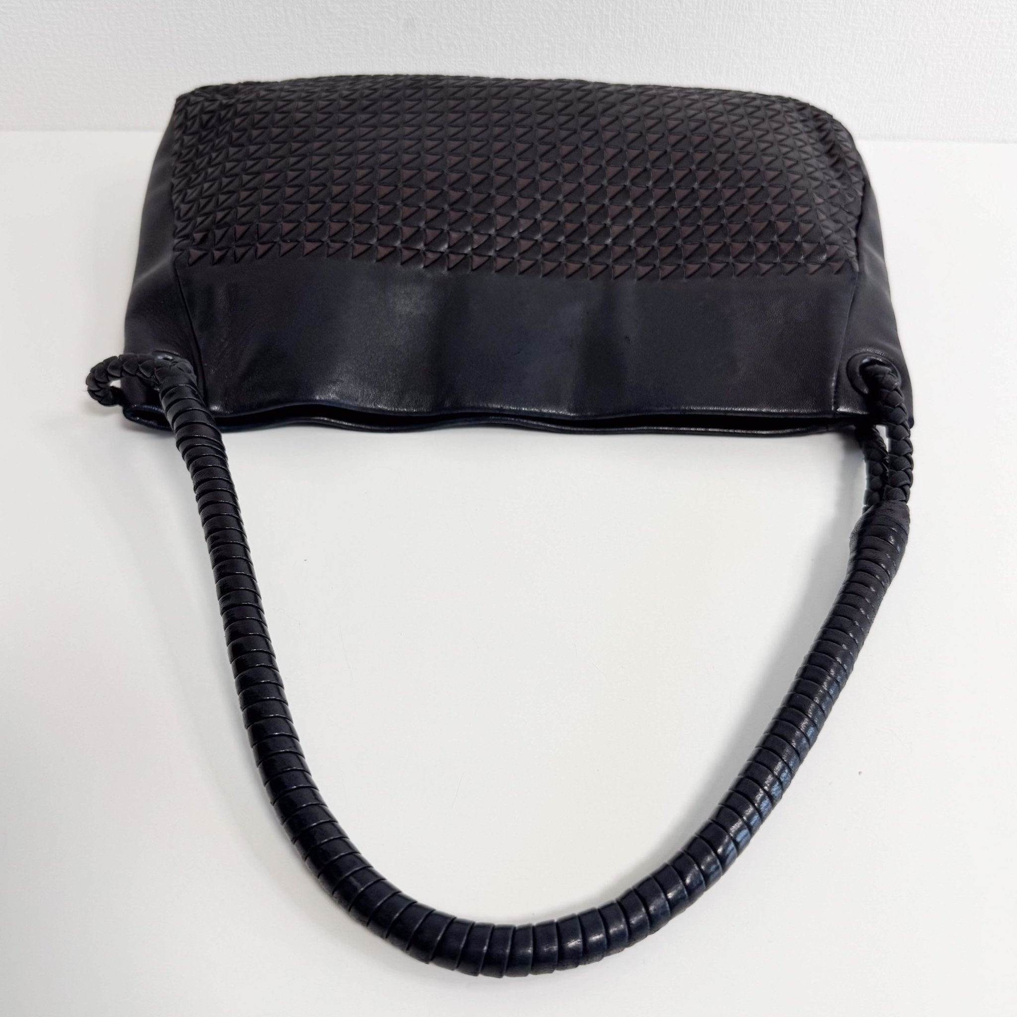 BOTTEGA VENETA Intrecciato Black and Brown Leather Shoulder Bag, in , Sold by HIVE PRELOVED - Shoulder Bags, ,