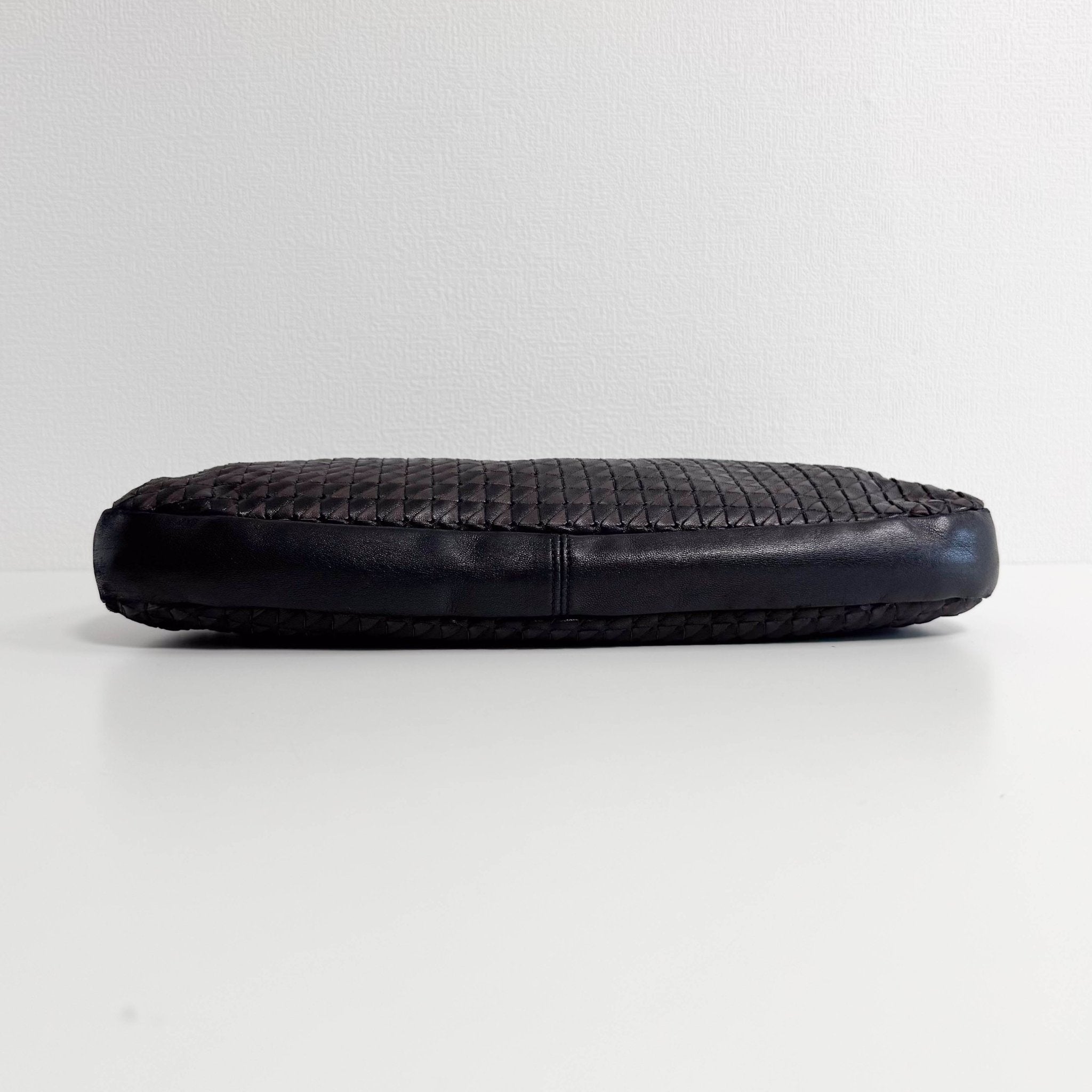 BOTTEGA VENETA Intrecciato Black and Brown Leather Shoulder Bag, in , Sold by HIVE PRELOVED - Shoulder Bags, ,