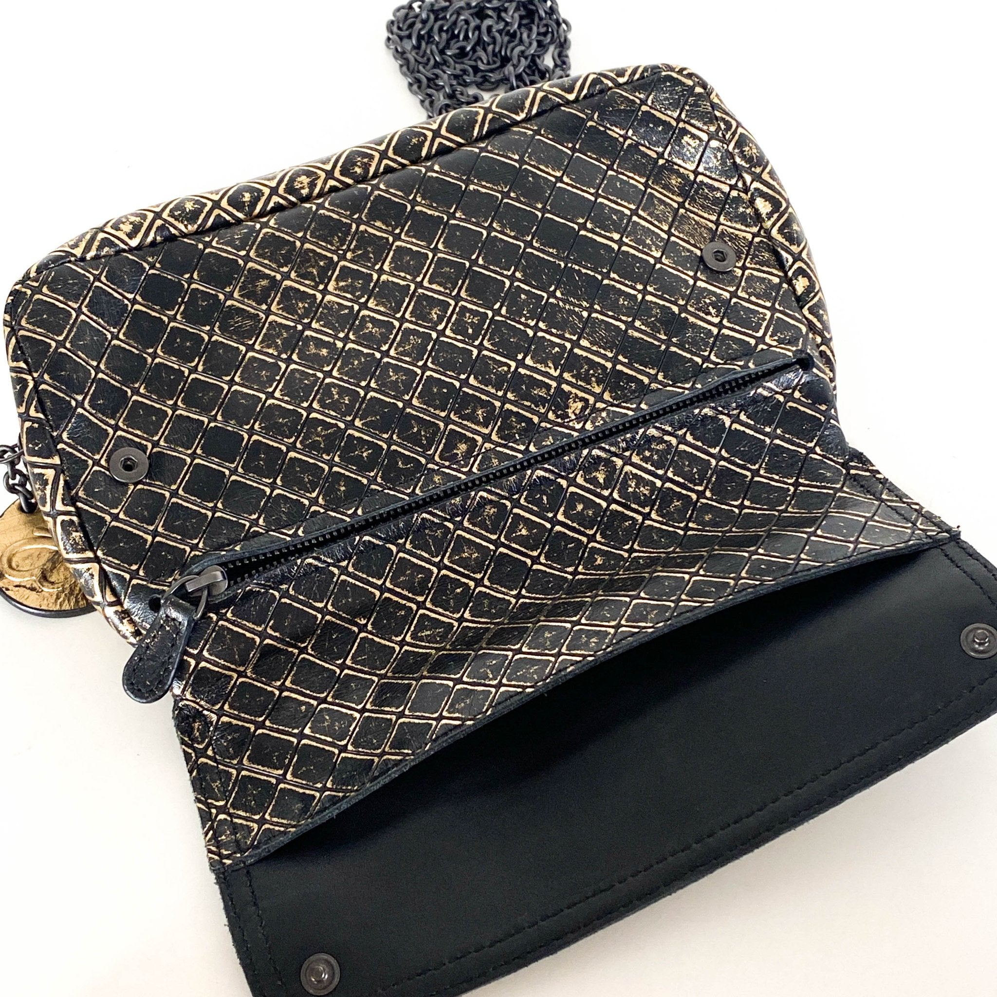 BOTTEGA VENETA Intrecciato Black Gold Butterfly Chain Crossbody Bag, in , Sold by HIVE PRELOVED - Crossbody bags, ,
