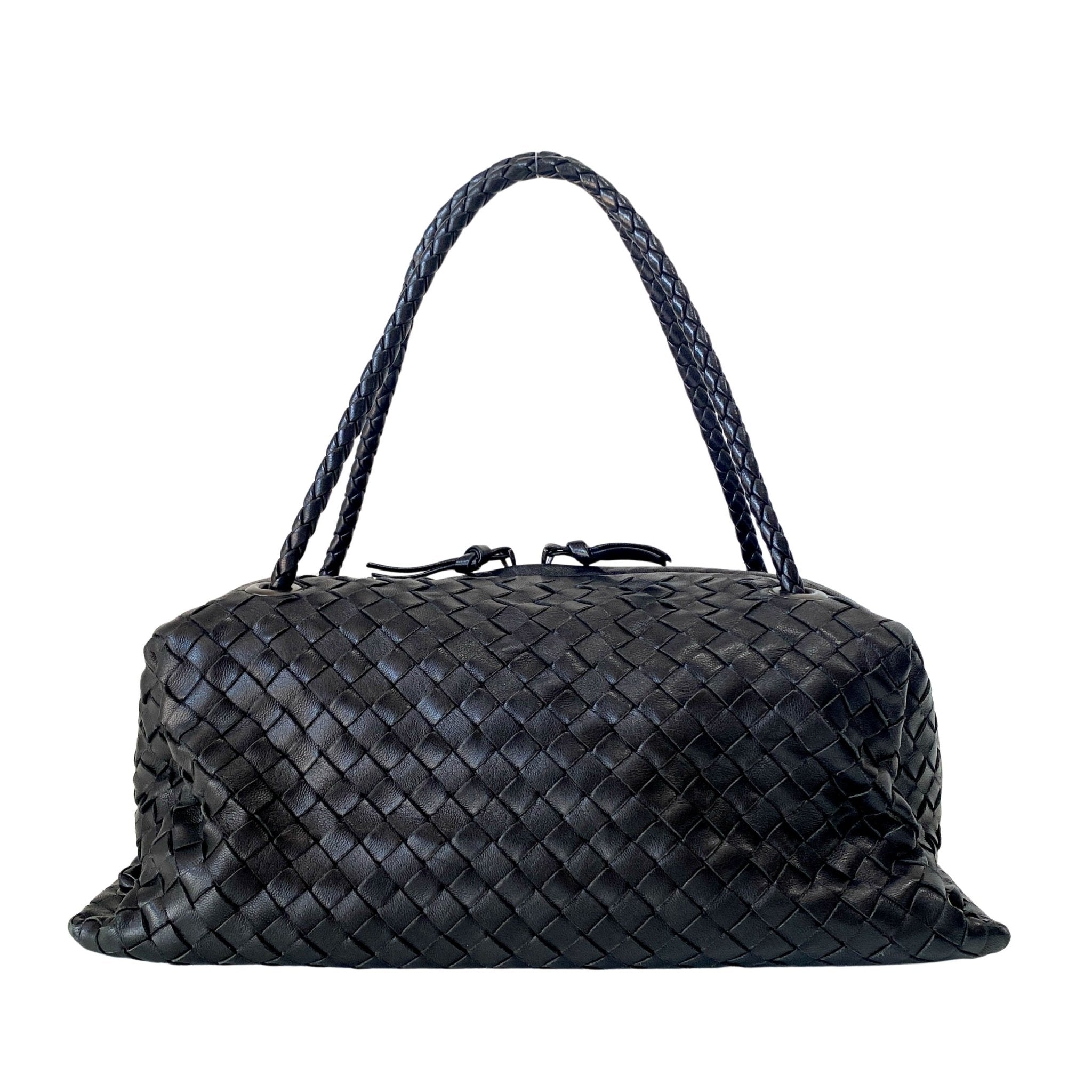 BOTTEGA VENETA Intrecciato Black Leather Bowling Bag, in , Sold by HIVE PRELOVED - Handle Bags, ,