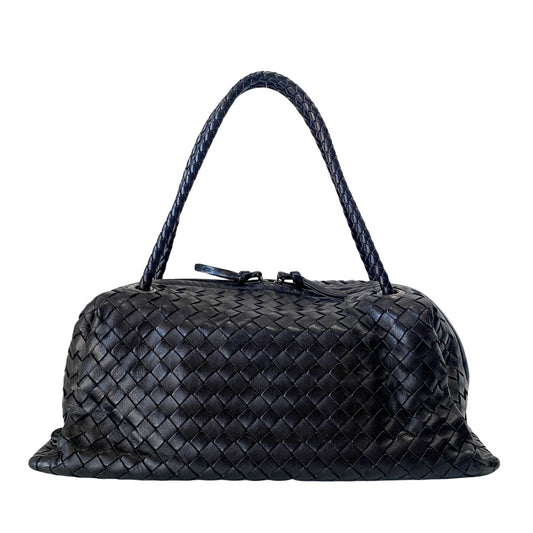 BOTTEGA VENETA Intrecciato Black Leather Bowling Bag, in , Sold by HIVE PRELOVED - Handle Bags, ,