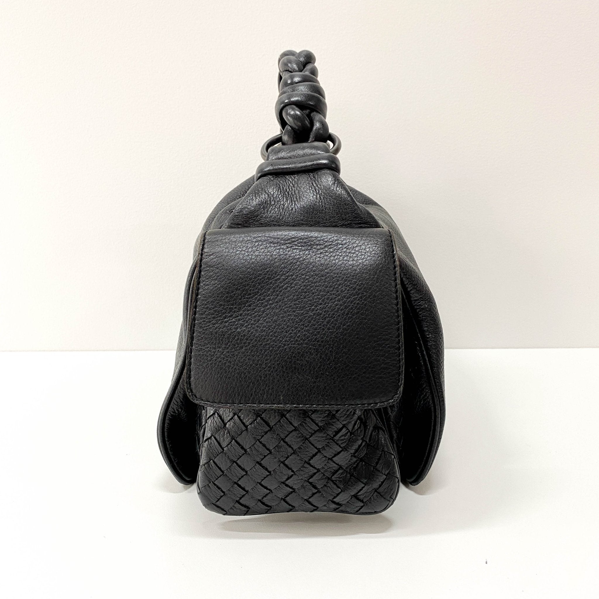 BOTTEGA VENETA Intrecciato Black Leather Handle Bag, in , Sold by HIVE PRELOVED - Shoulder Bags, ,