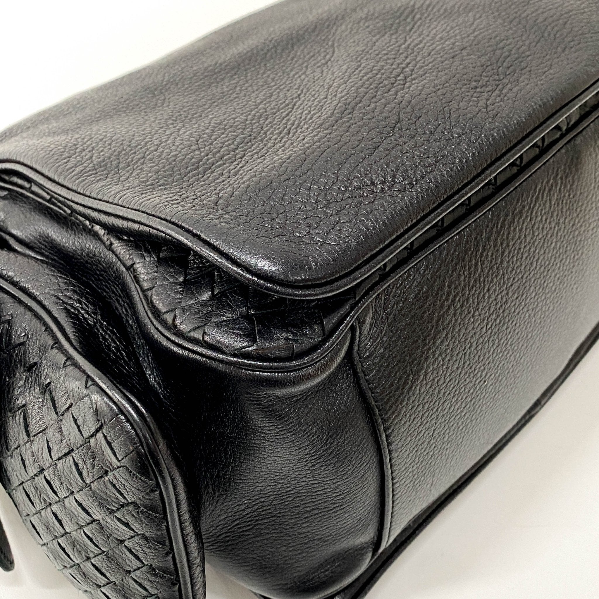 BOTTEGA VENETA Intrecciato Black Leather Handle Bag, in , Sold by HIVE PRELOVED - Shoulder Bags, ,