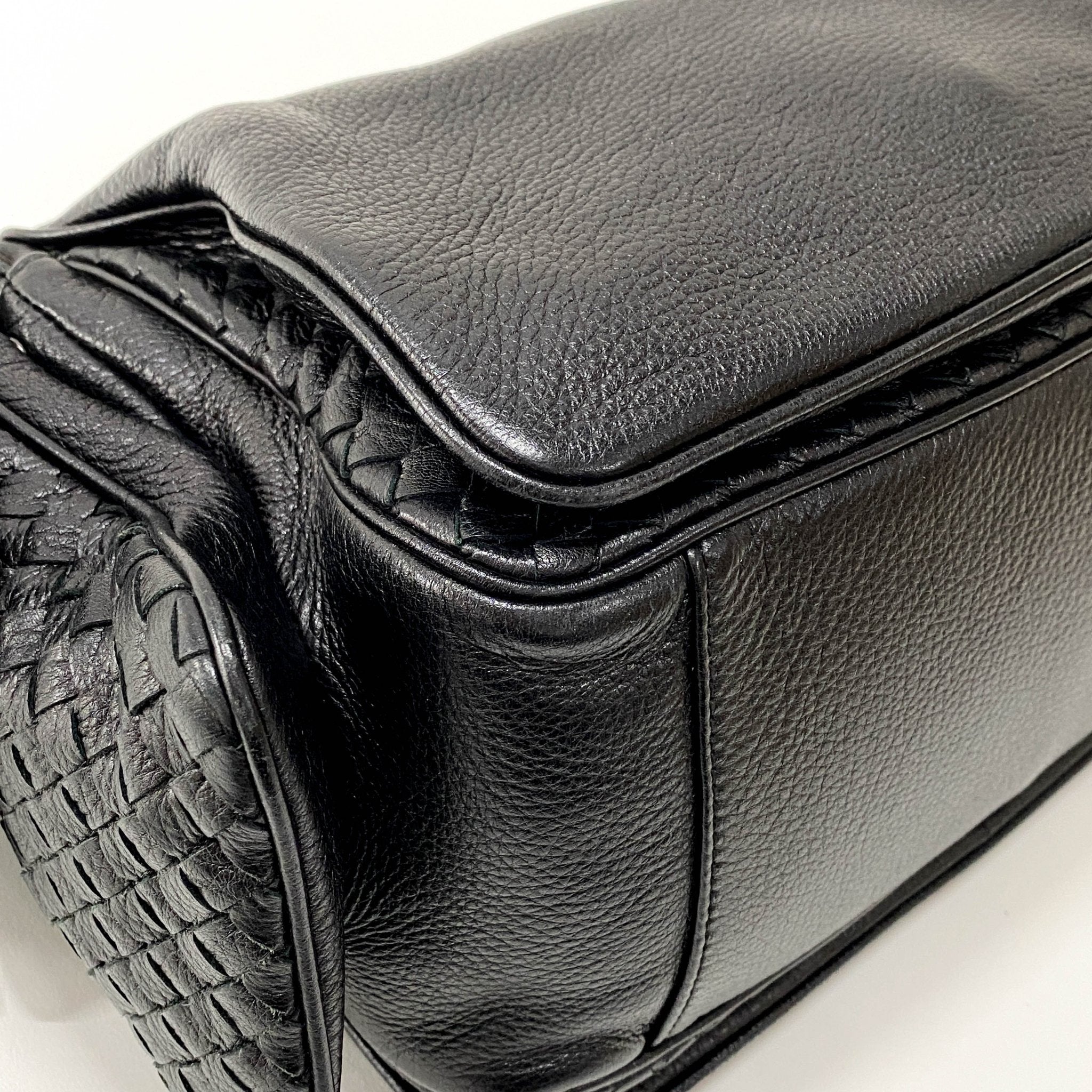 BOTTEGA VENETA Intrecciato Black Leather Handle Bag, in , Sold by HIVE PRELOVED - Shoulder Bags, ,