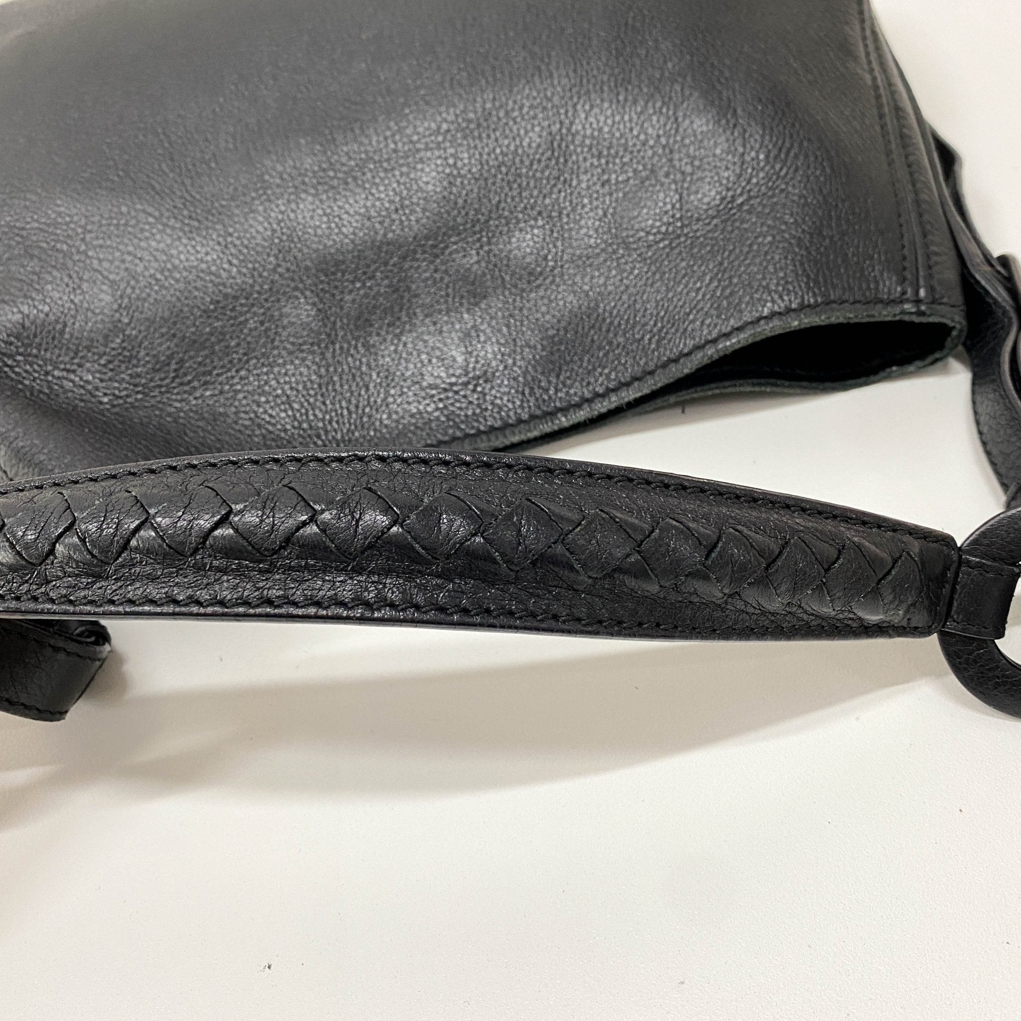 BOTTEGA VENETA Intrecciato Black Leather Handle Bag, in , Sold by HIVE PRELOVED - Shoulder Bags, ,