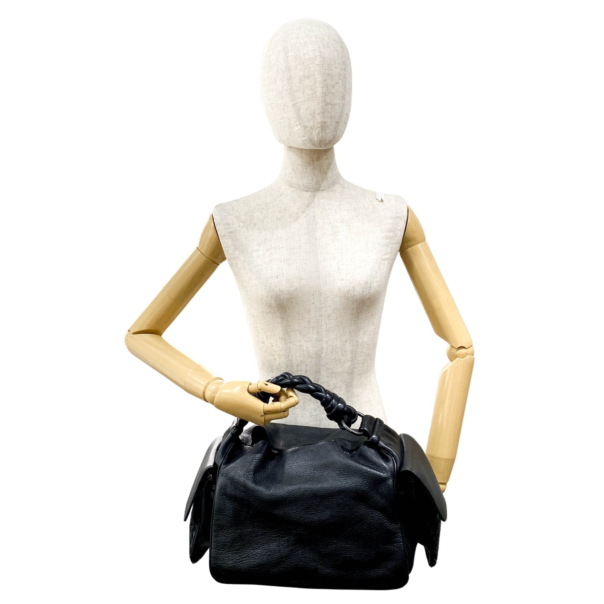 BOTTEGA VENETA Intrecciato Black Leather Handle Bag, in , Sold by HIVE PRELOVED - Shoulder Bags, ,