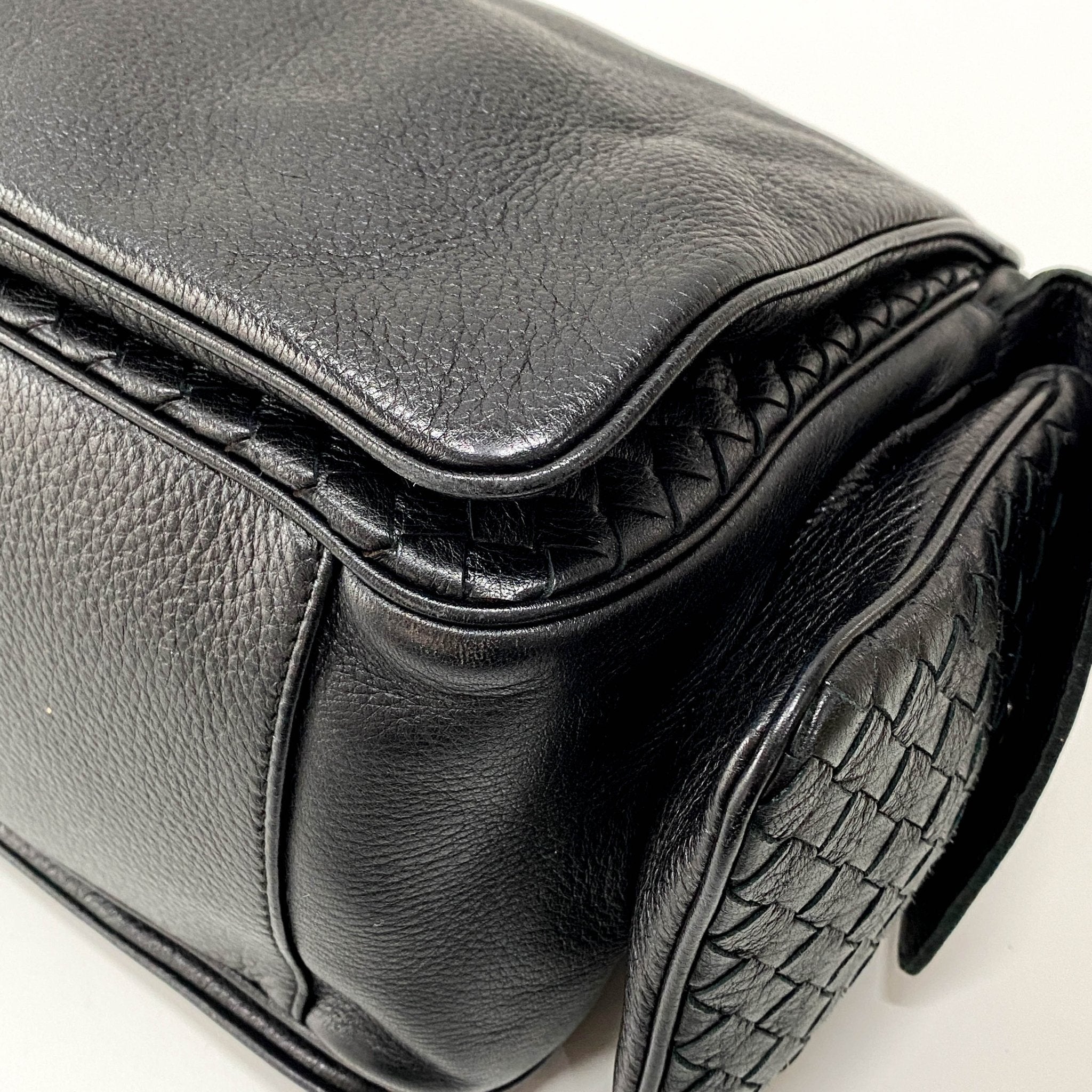 BOTTEGA VENETA Intrecciato Black Leather Handle Bag, in , Sold by HIVE PRELOVED - Shoulder Bags, ,