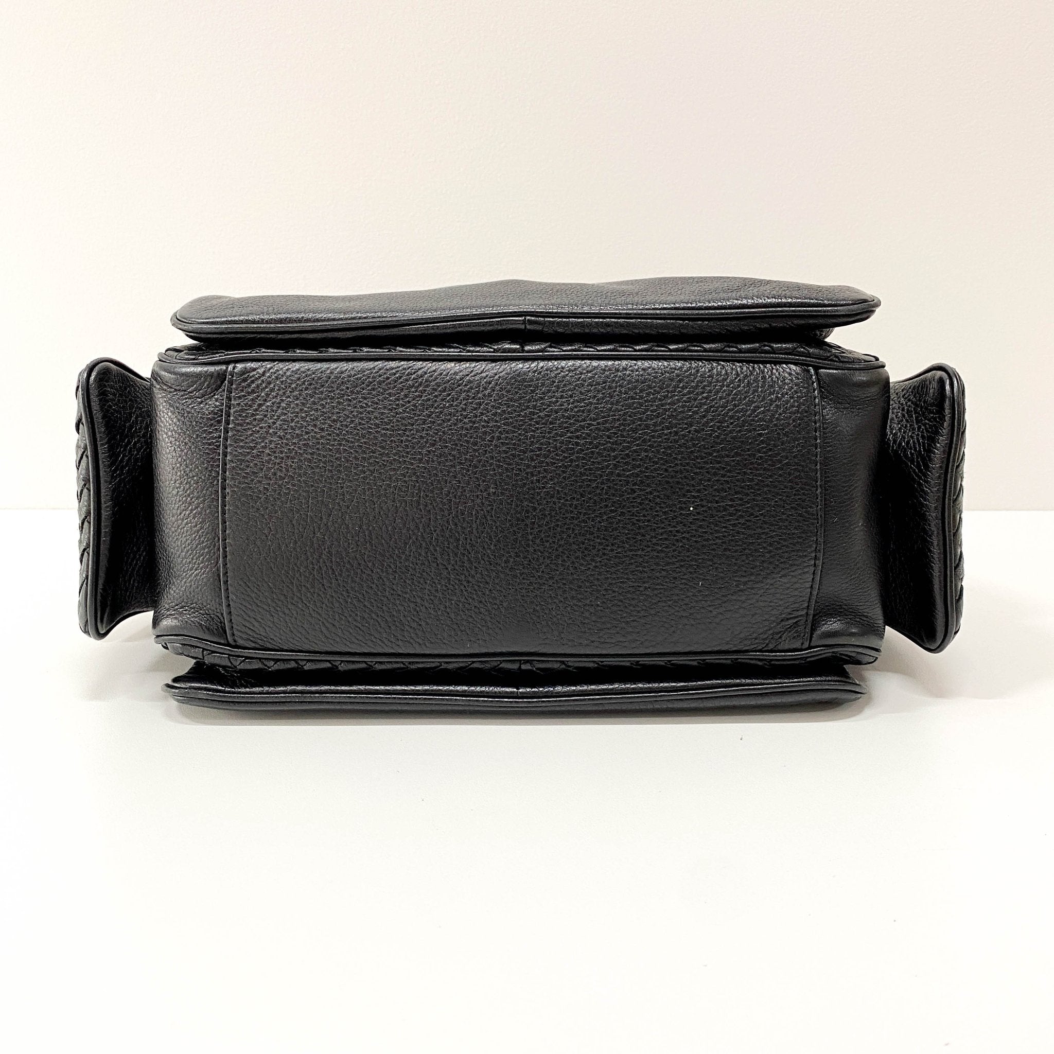 BOTTEGA VENETA Intrecciato Black Leather Handle Bag, in , Sold by HIVE PRELOVED - Shoulder Bags, ,