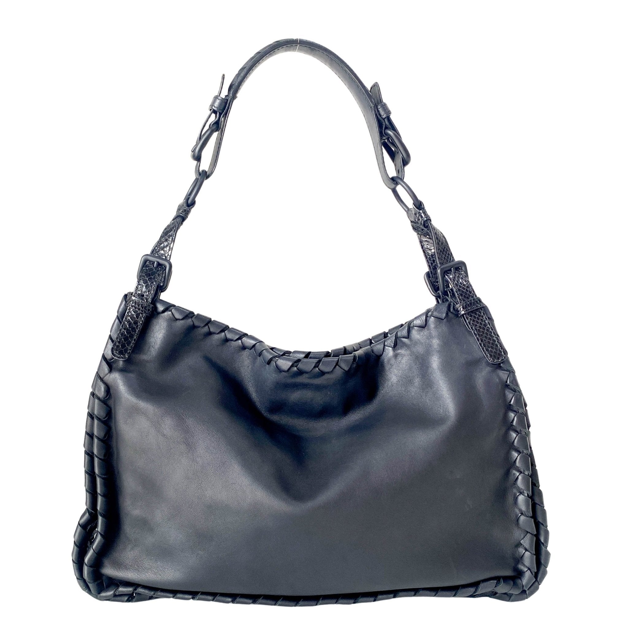 BOTTEGA VENETA Intrecciato Black Leather Hobo Shoulder Bag, in , Sold by HIVE PRELOVED - Shoulder Bags, ,