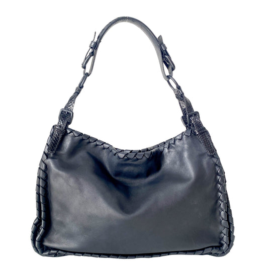 BOTTEGA VENETA Intrecciato Black Leather Hobo Shoulder Bag, in , Sold by HIVE PRELOVED - Shoulder Bags, ,