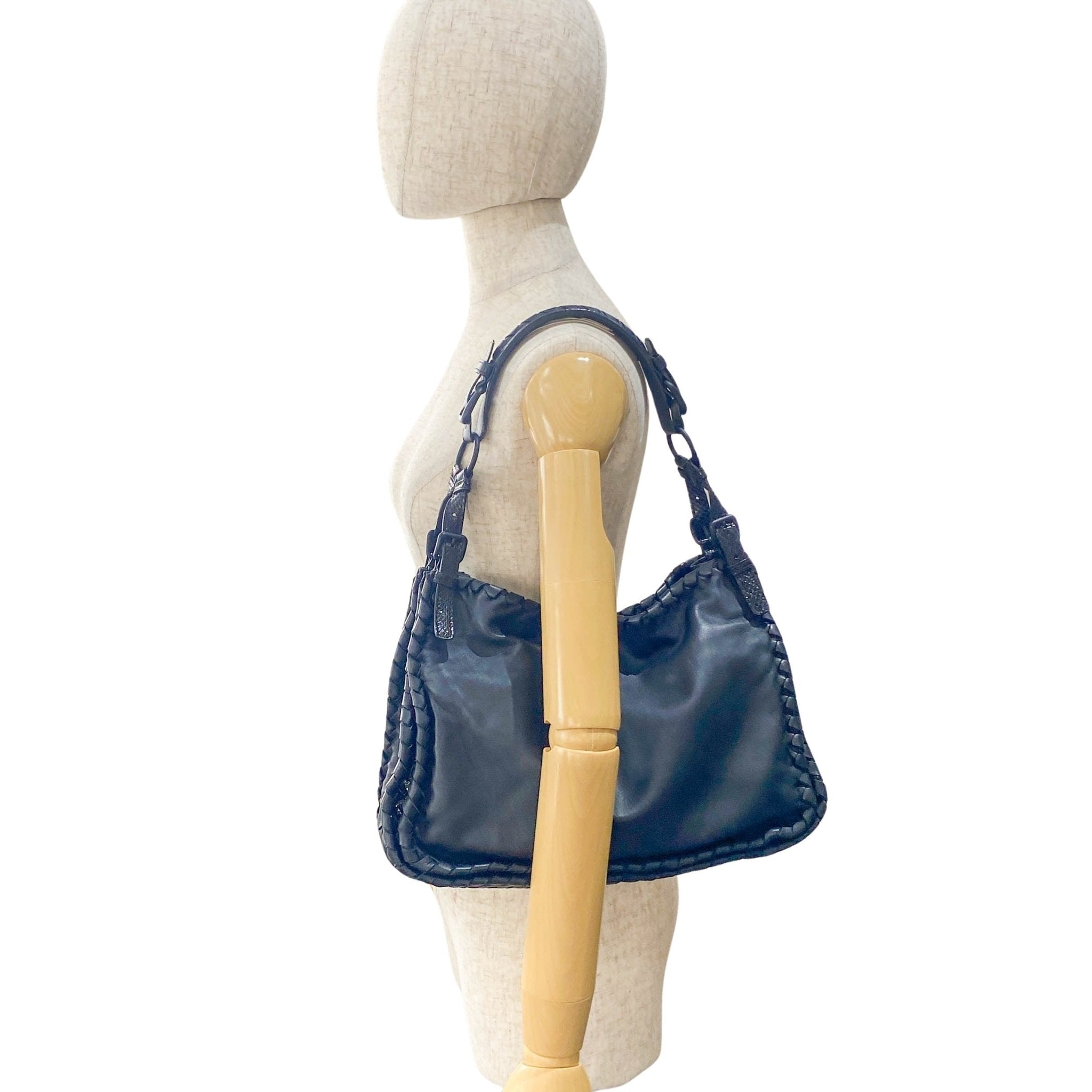 BOTTEGA VENETA Intrecciato Black Leather Hobo Shoulder Bag, in , Sold by HIVE PRELOVED - Shoulder Bags, ,