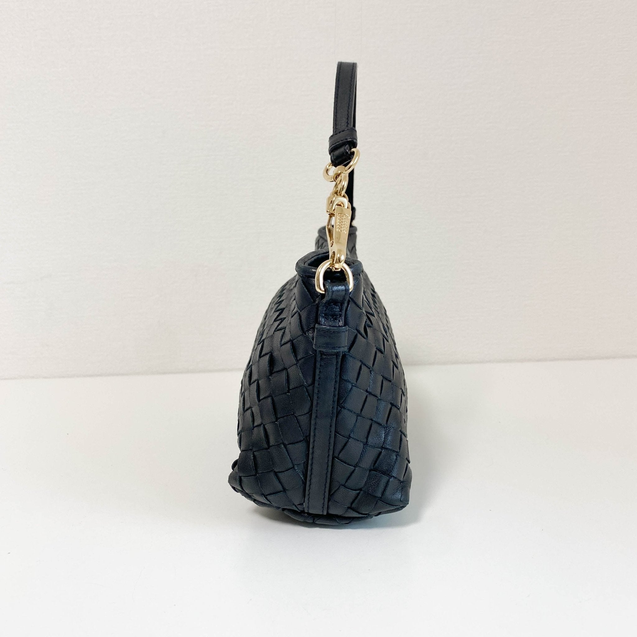 BOTTEGA VENETA Intrecciato Black Leather Hobo Shoulder Bag, in , Sold by HIVE PRELOVED - Shoulder Bags, ,
