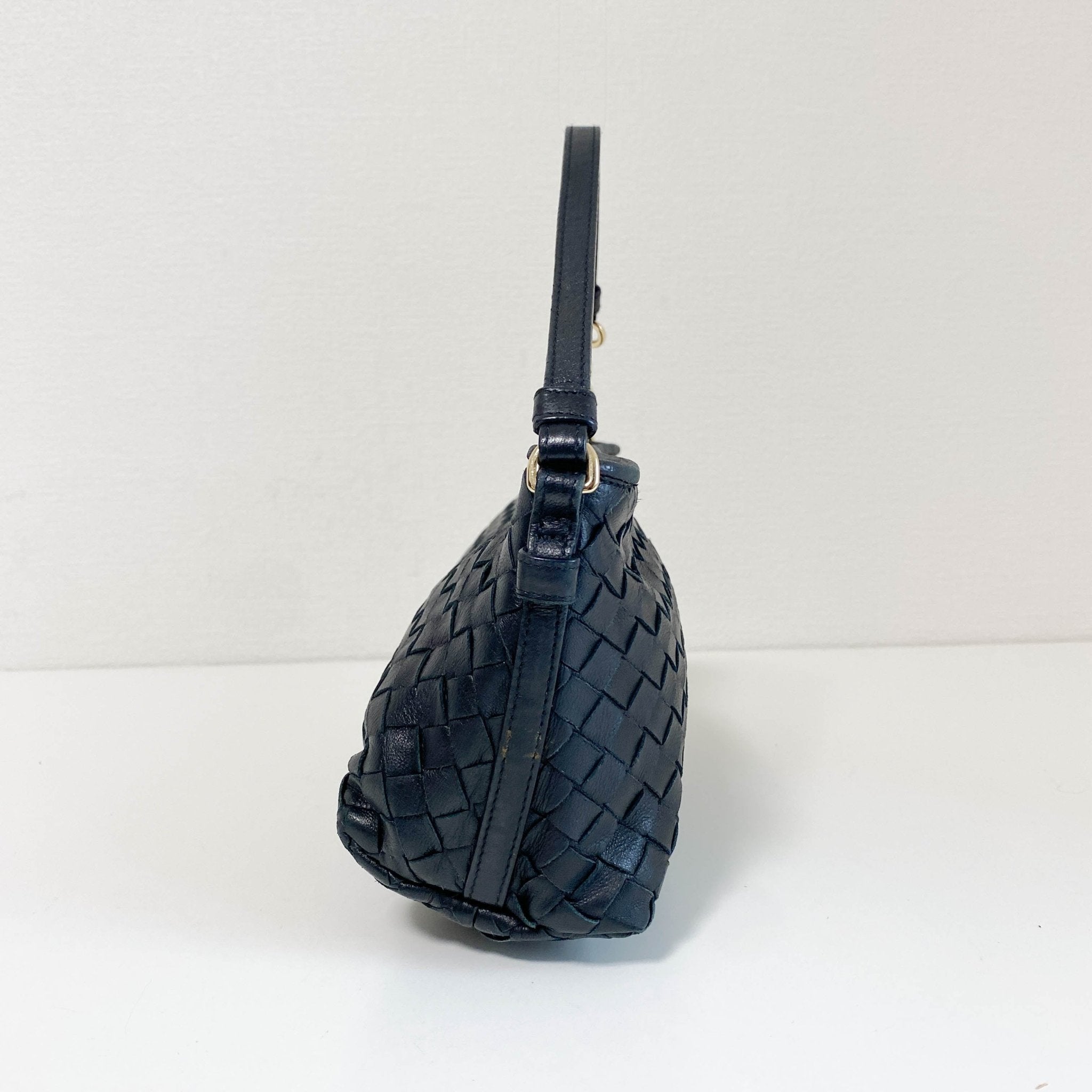 BOTTEGA VENETA Intrecciato Black Leather Hobo Shoulder Bag, in , Sold by HIVE PRELOVED - Shoulder Bags, ,