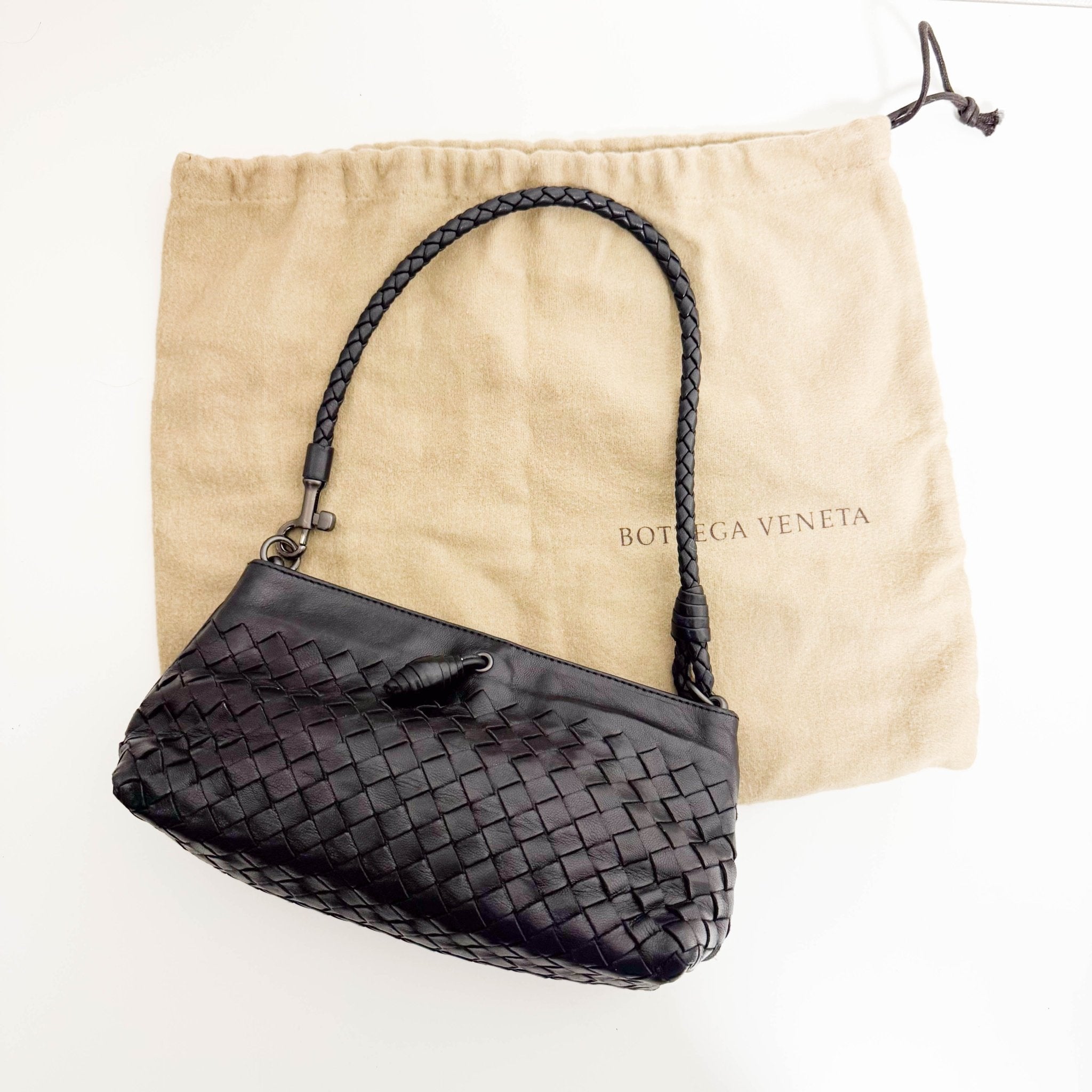 BOTTEGA VENETA Intrecciato Black Leather Shoulder Bag, in , Sold by HIVE PRELOVED - Shoulder Bags, ,