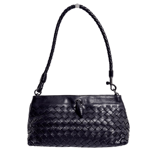 BOTTEGA VENETA Intrecciato Black Leather Shoulder Bag, in , Sold by HIVE PRELOVED - Shoulder Bags, ,