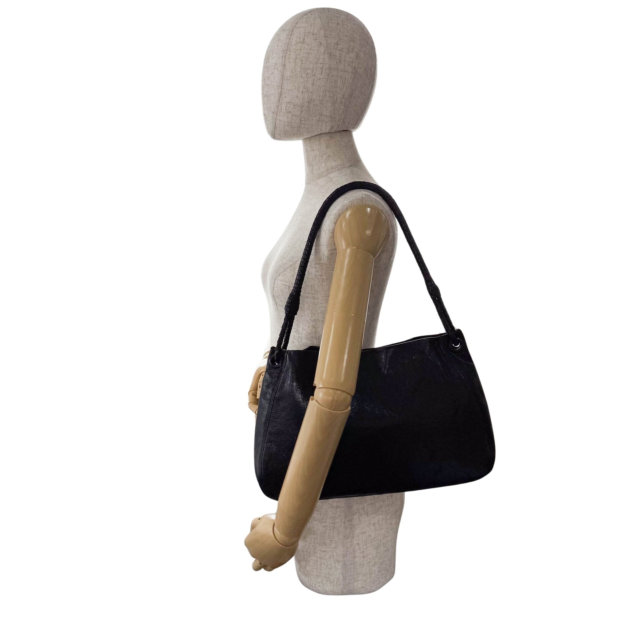 BOTTEGA VENETA Intrecciato Black Leather Shoulder Bag, in , Sold by HIVE PRELOVED - Shoulder Bags, ,