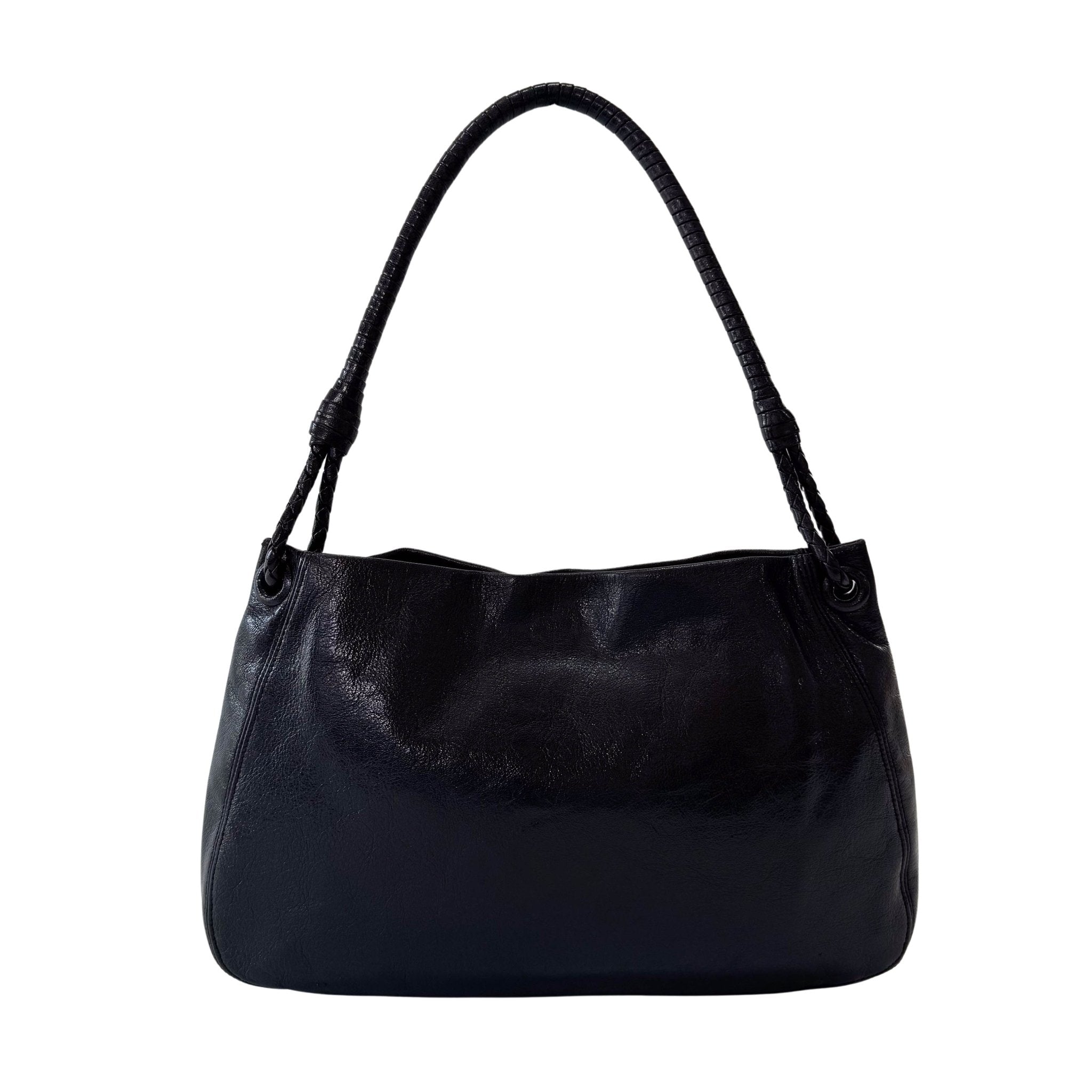 BOTTEGA VENETA Intrecciato Black Leather Shoulder Bag, in , Sold by HIVE PRELOVED - Shoulder Bags, ,