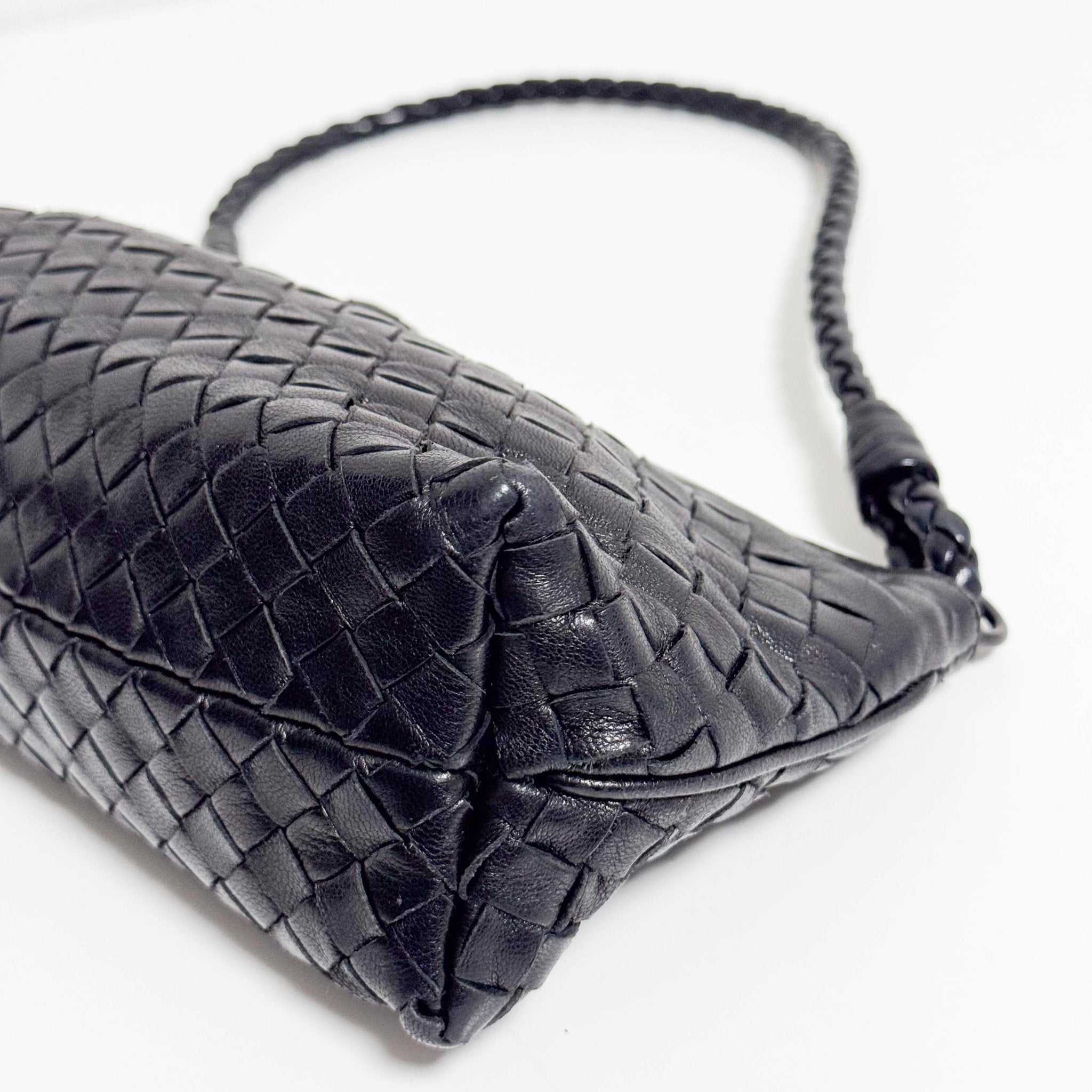 BOTTEGA VENETA Intrecciato Black Leather Shoulder Bag, in , Sold by HIVE PRELOVED - Shoulder Bags, ,