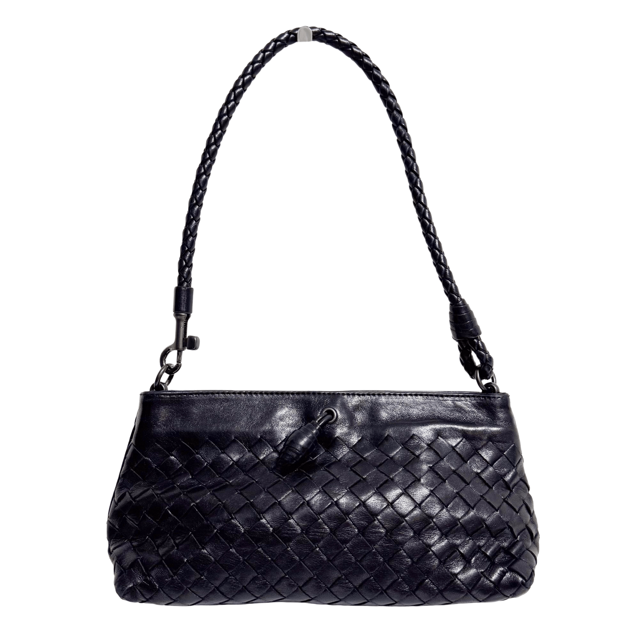 BOTTEGA VENETA Intrecciato Black Leather Shoulder Bag, in , Sold by HIVE PRELOVED - Shoulder Bags, ,