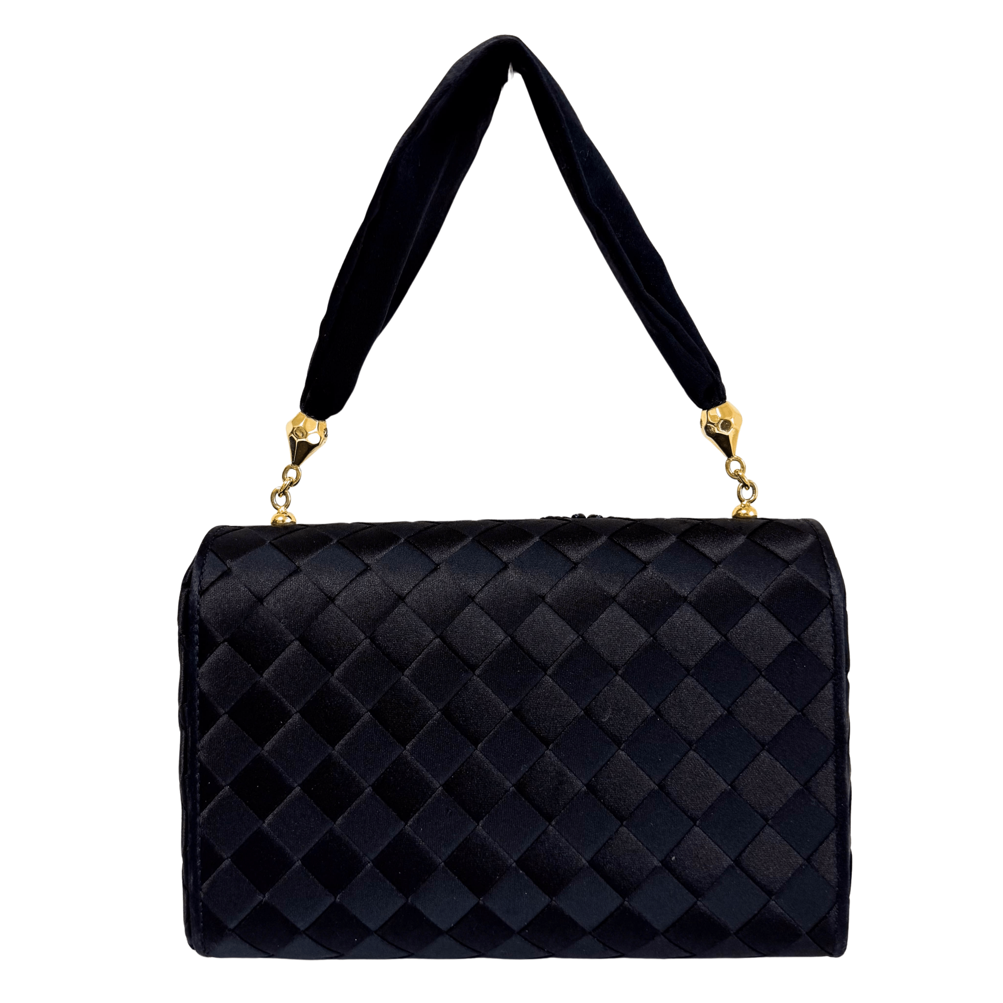 BOTTEGA VENETA Intrecciato Black Satin Butterfly embroidered Handbag, in , Sold by HIVE PRELOVED - Handle Bags, ,