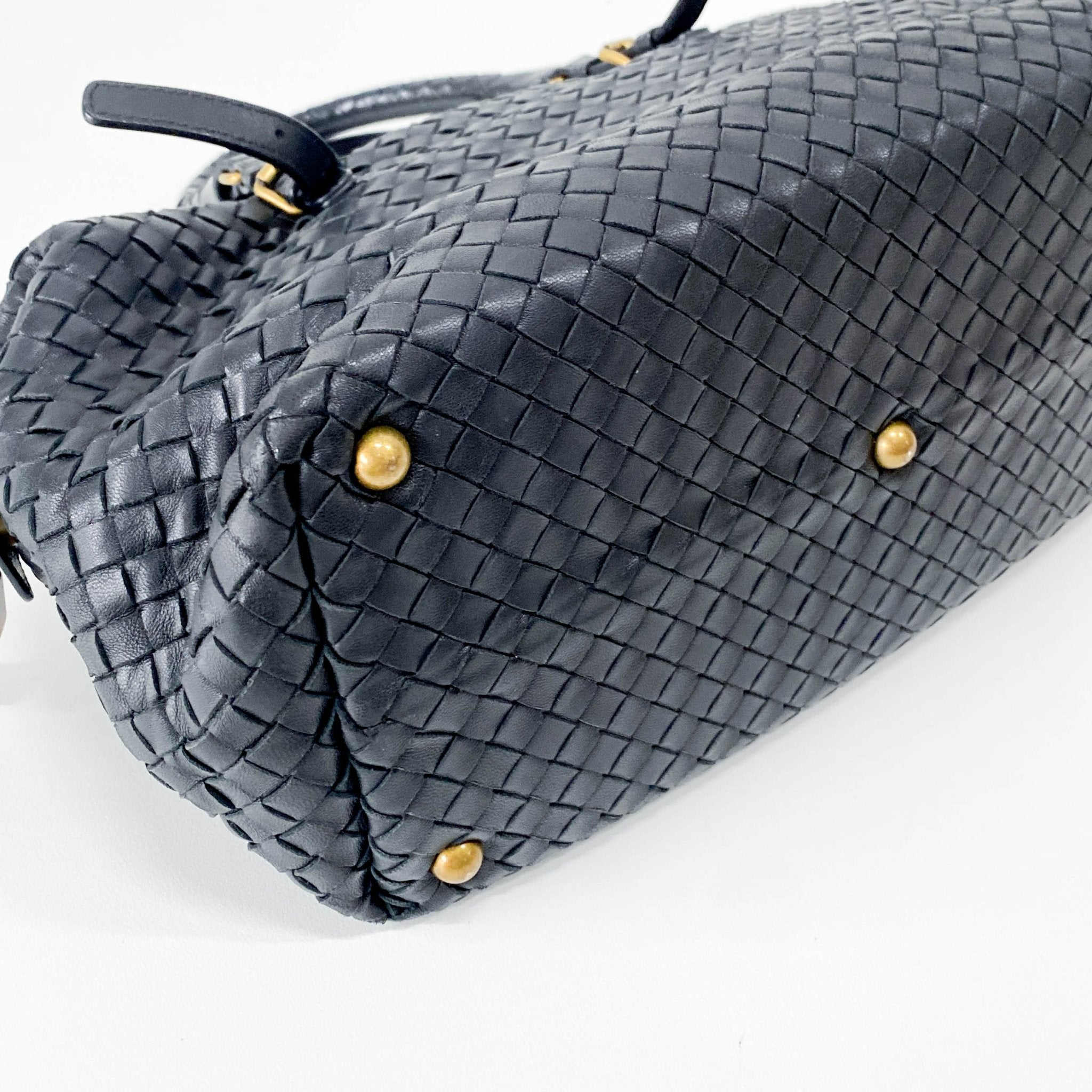 BOTTEGA VENETA Intrecciato Bowling Bag Black Leather Shoulder Bag, in , Sold by HIVE PRELOVED - Handle Bags, ,