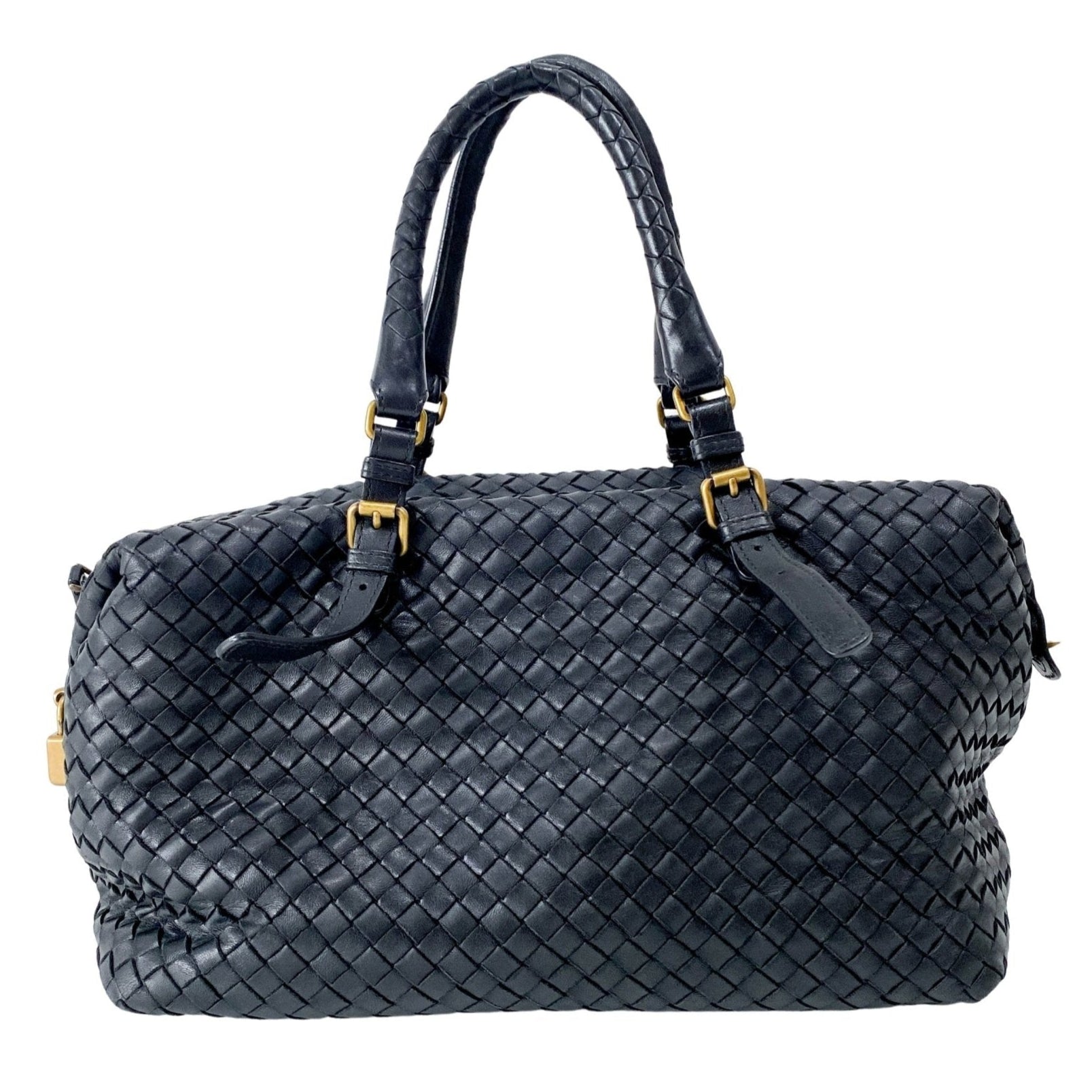 BOTTEGA VENETA Intrecciato Bowling Bag Black Leather Shoulder Bag, in , Sold by HIVE PRELOVED - Handle Bags, ,