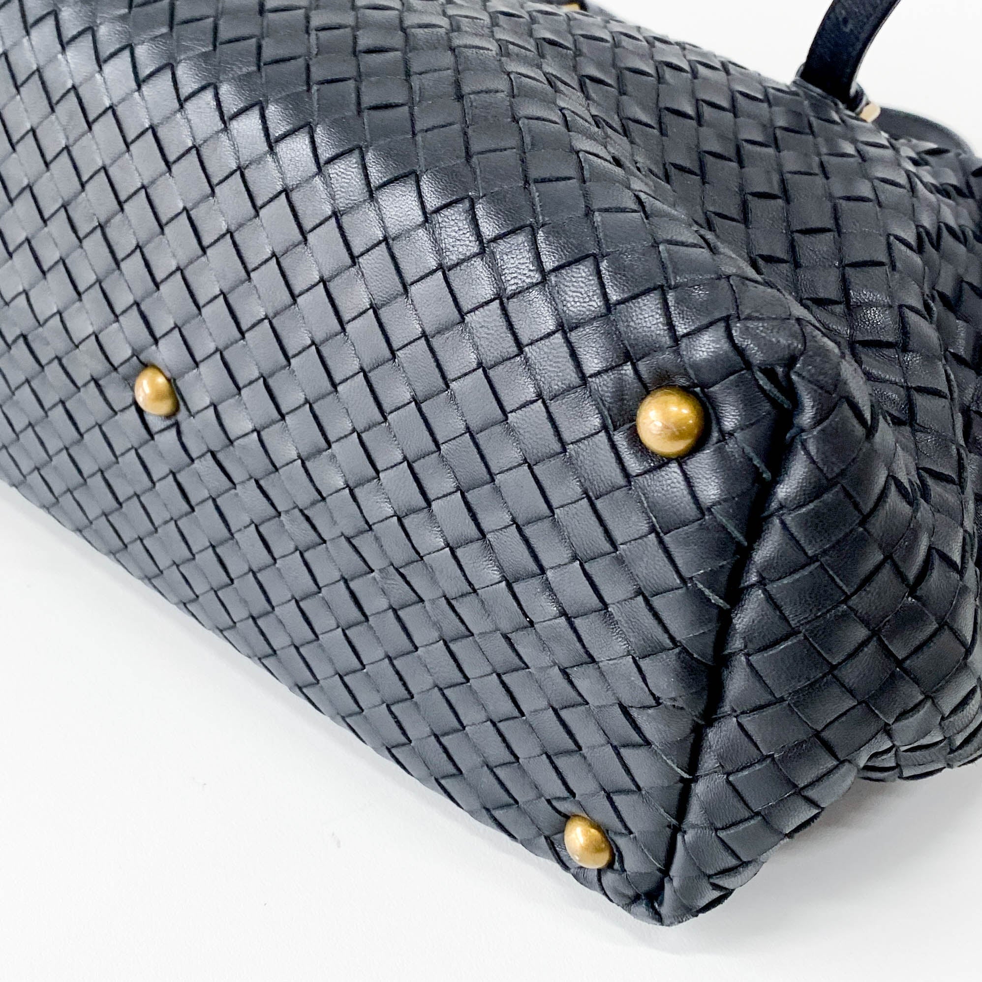 BOTTEGA VENETA Intrecciato Bowling Bag Black Leather Shoulder Bag, in , Sold by HIVE PRELOVED - Handle Bags, ,