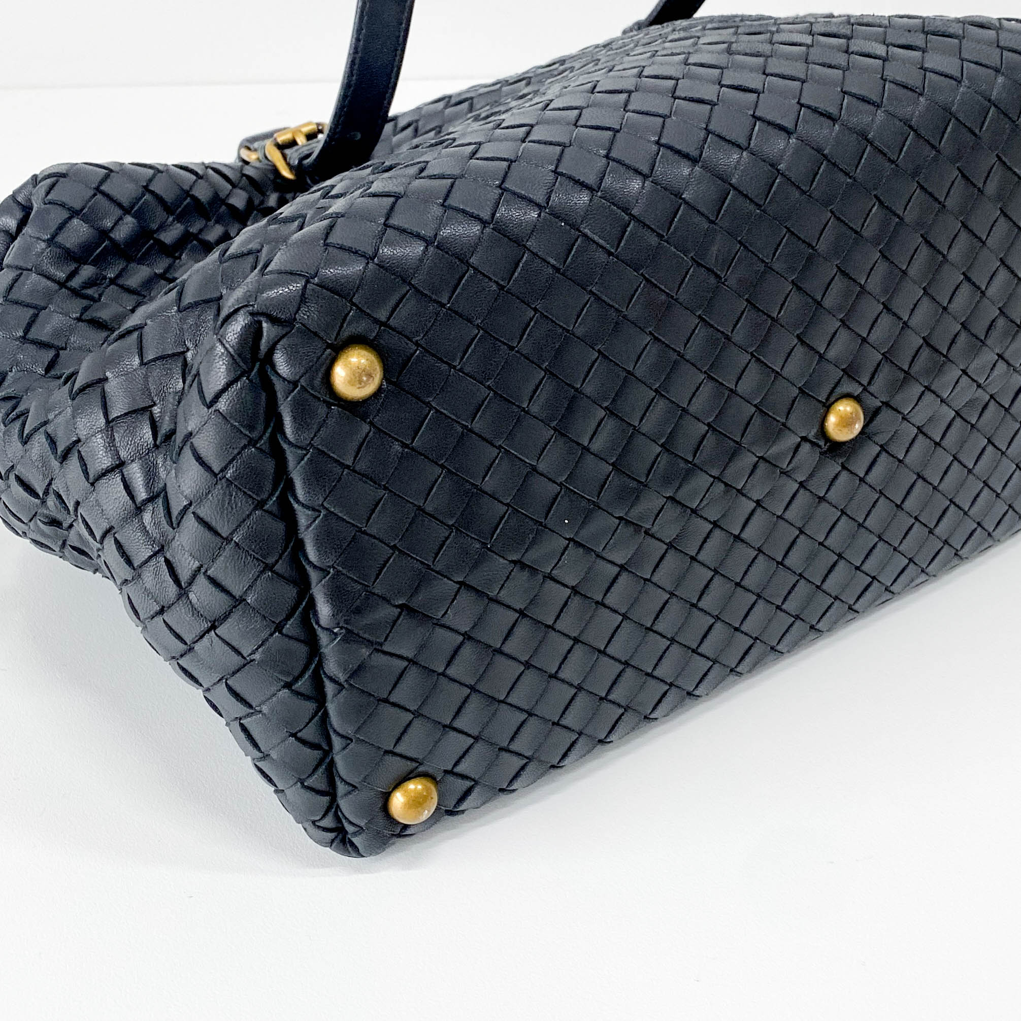 BOTTEGA VENETA Intrecciato Bowling Bag Black Leather Shoulder Bag, in , Sold by HIVE PRELOVED - Handle Bags, ,