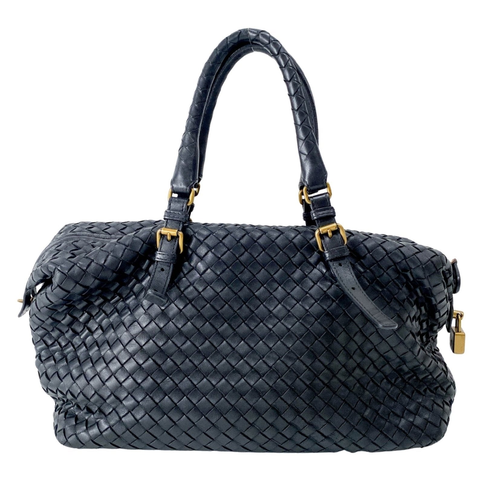 BOTTEGA VENETA Intrecciato Bowling Bag Black Leather Shoulder Bag, in , Sold by HIVE PRELOVED - Handle Bags, ,