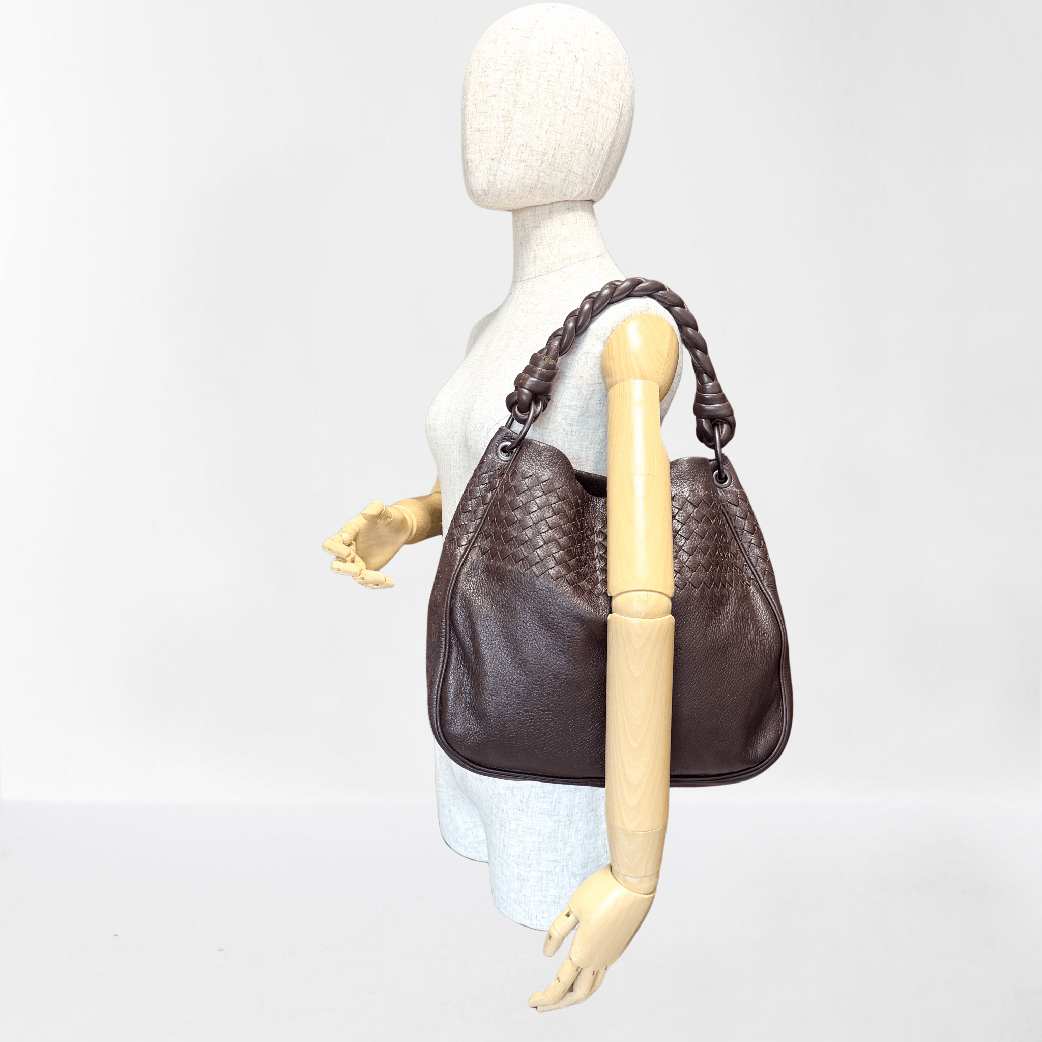 BOTTEGA VENETA Intrecciato Brown Leather Hobo Shoulder Bag, in , Sold by HIVE PRELOVED - Shoulder Bags, ,